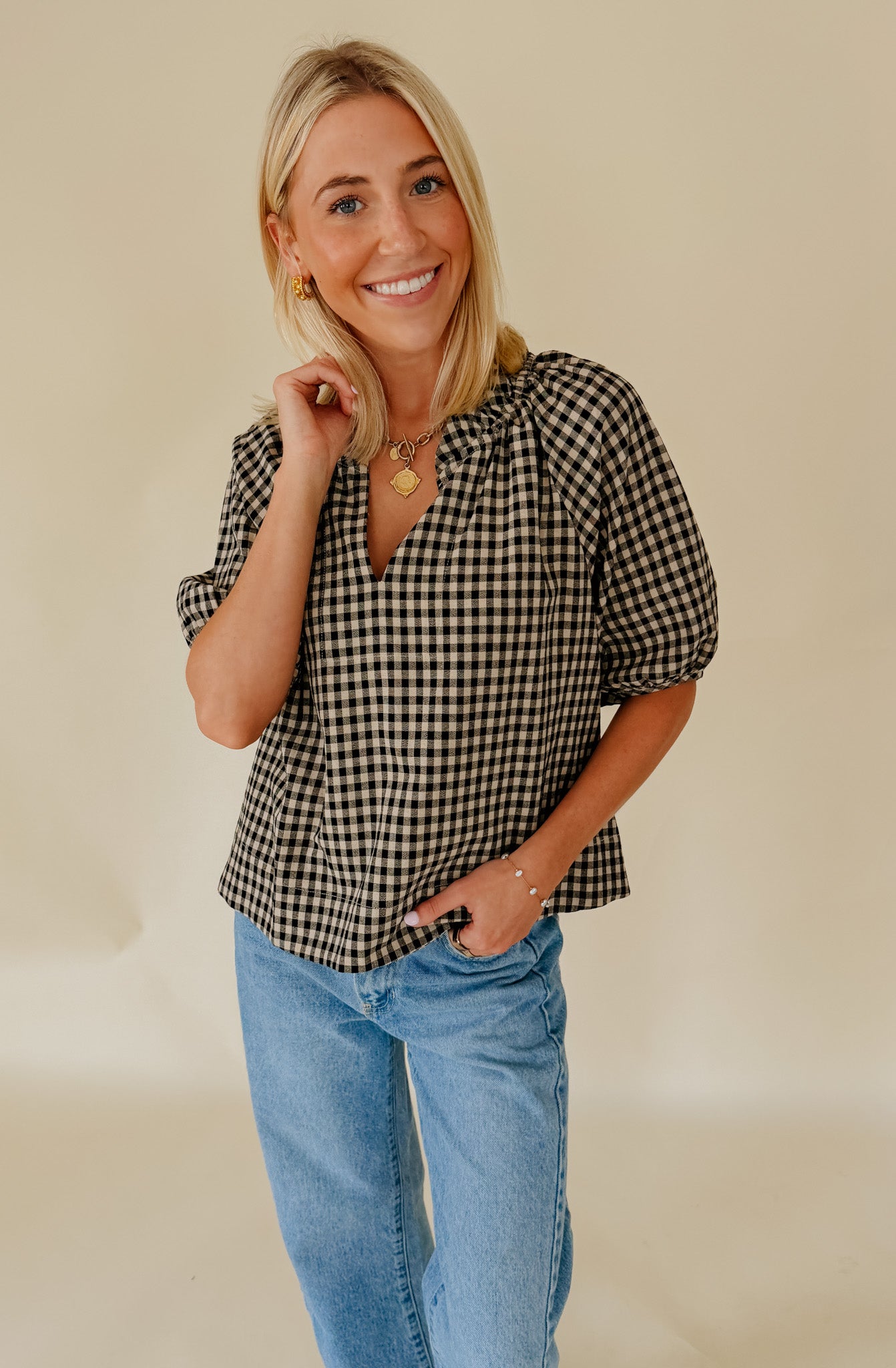 ALEX GINGHAM BLOUSE