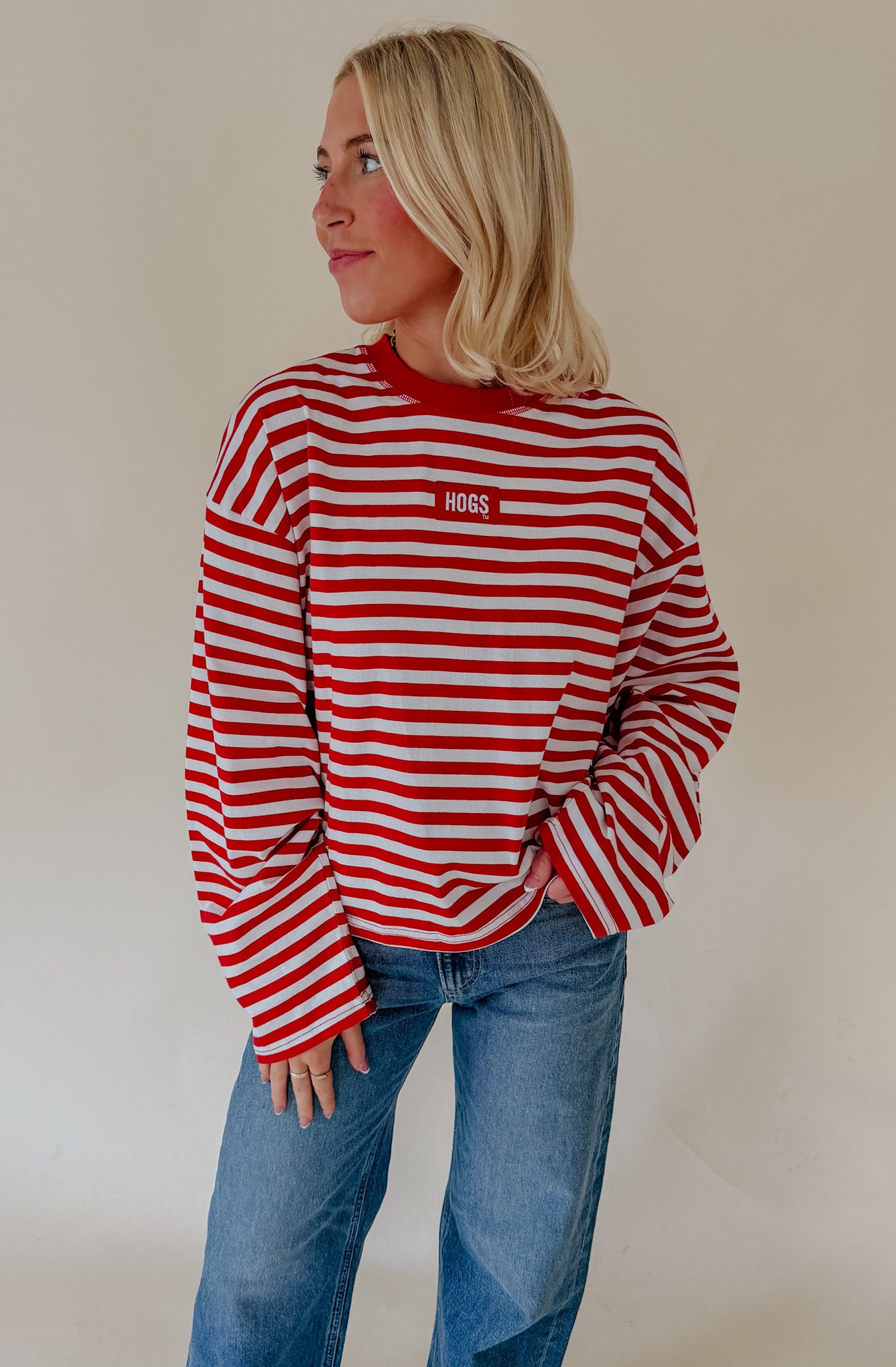 HOGS PATCH STRIPED TEE