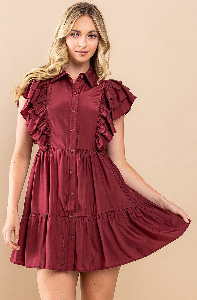 FOR THE FRILL OF IT BUTTONED DRESS