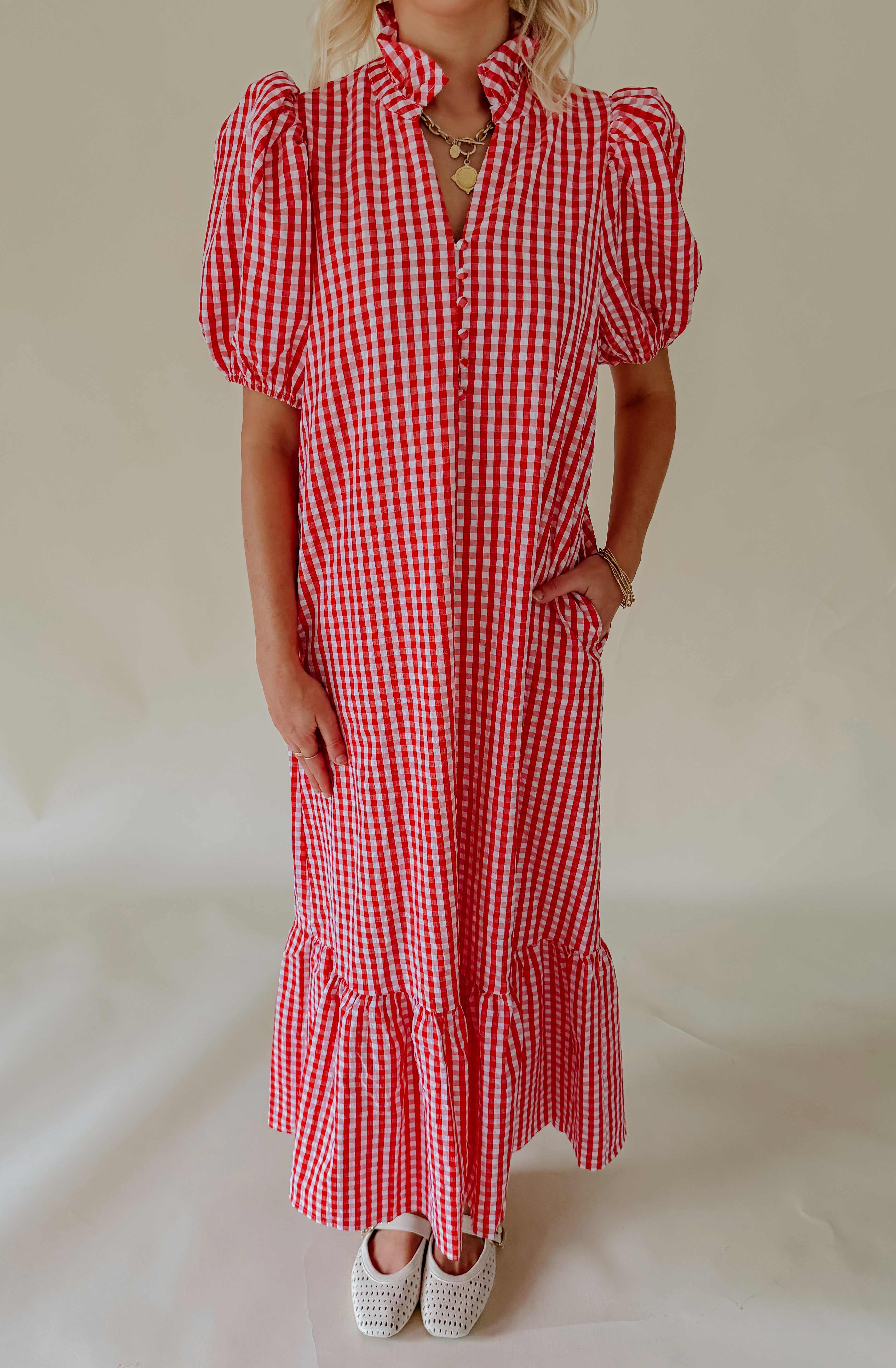 THE BAILEY GINGHAM MIDI DRESS