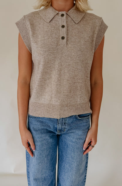 THE EBONY COLLARED KNIT TANK