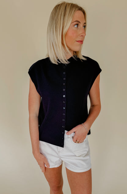 EVERYTHING IN BETWEEN BUTTONED KNIT TANK