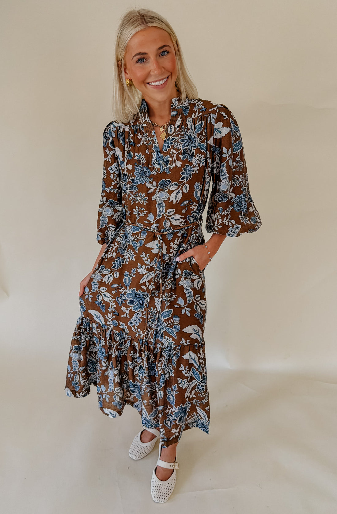 THE WILLOW BELTED MIDI DRESS