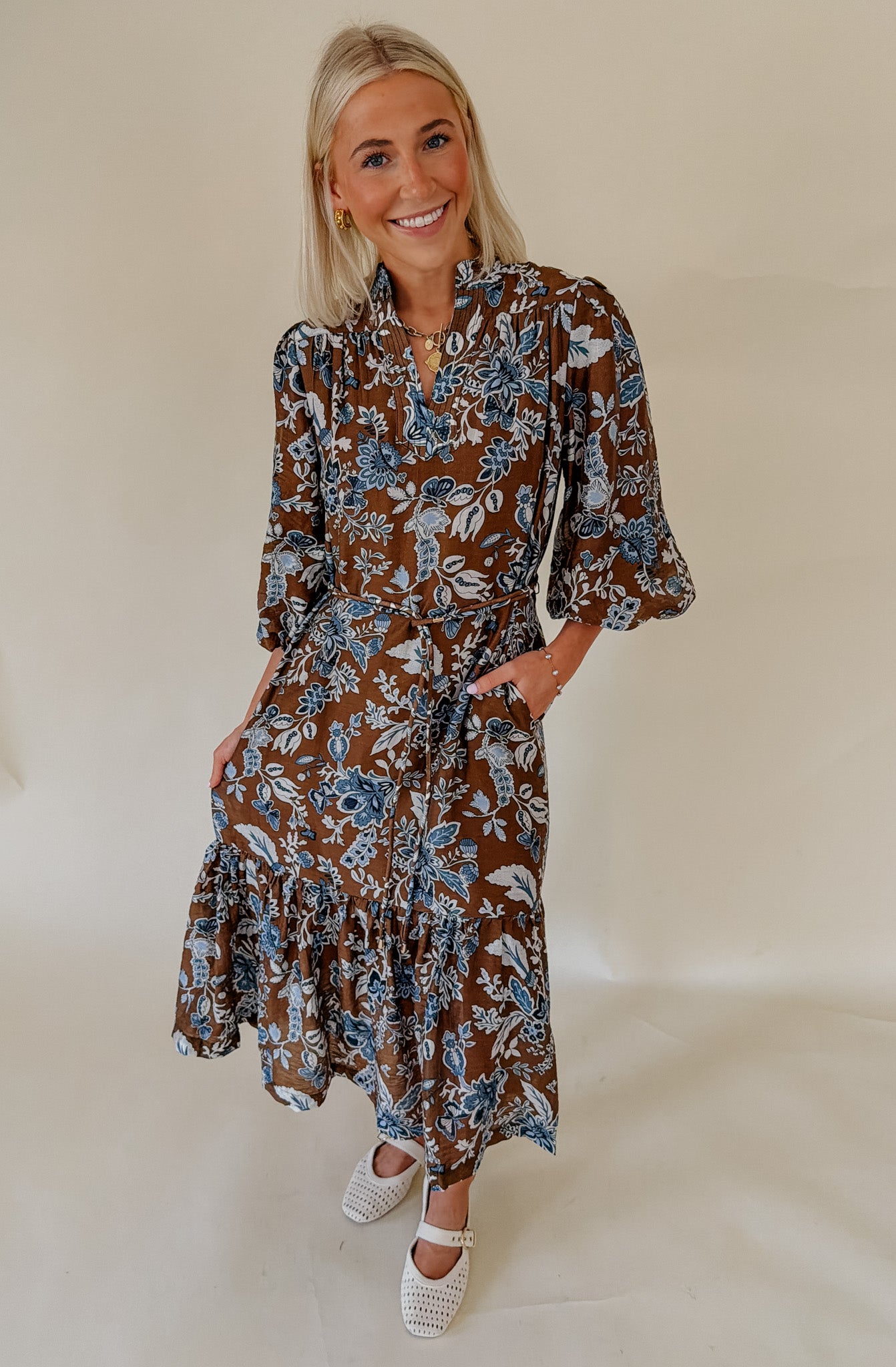 THE WILLOW BELTED MIDI DRESS