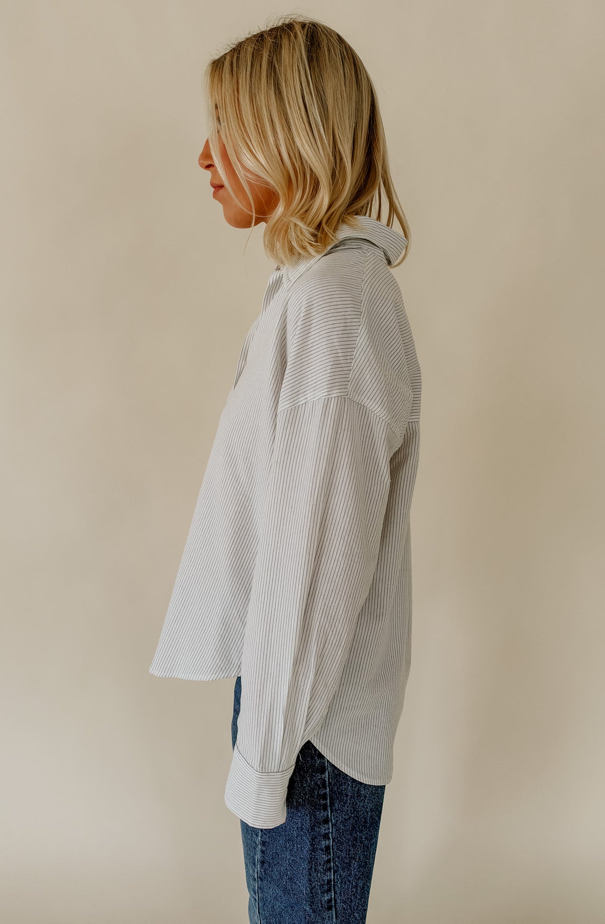 ON THE REGULAR STRIPED BUTTON DOWN
