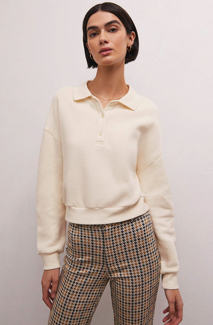 Z SUPPLY WESTERLY POLO SWEATSHIRT