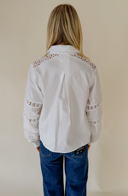 EVELYN LACE EMBROIDERED BLOUSE