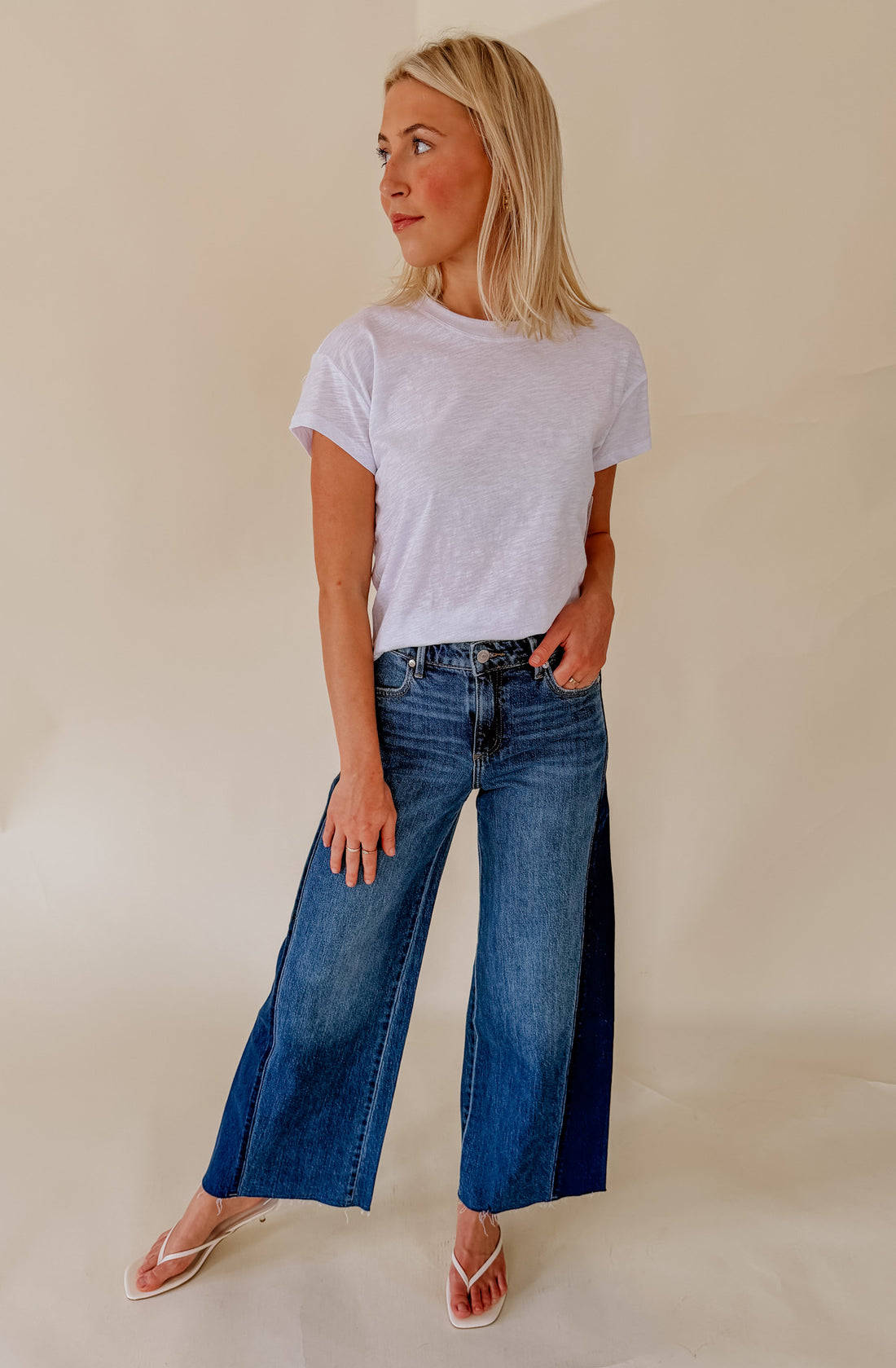 SILVER ISBISTER WIDE LEG TWO TONED DENIM