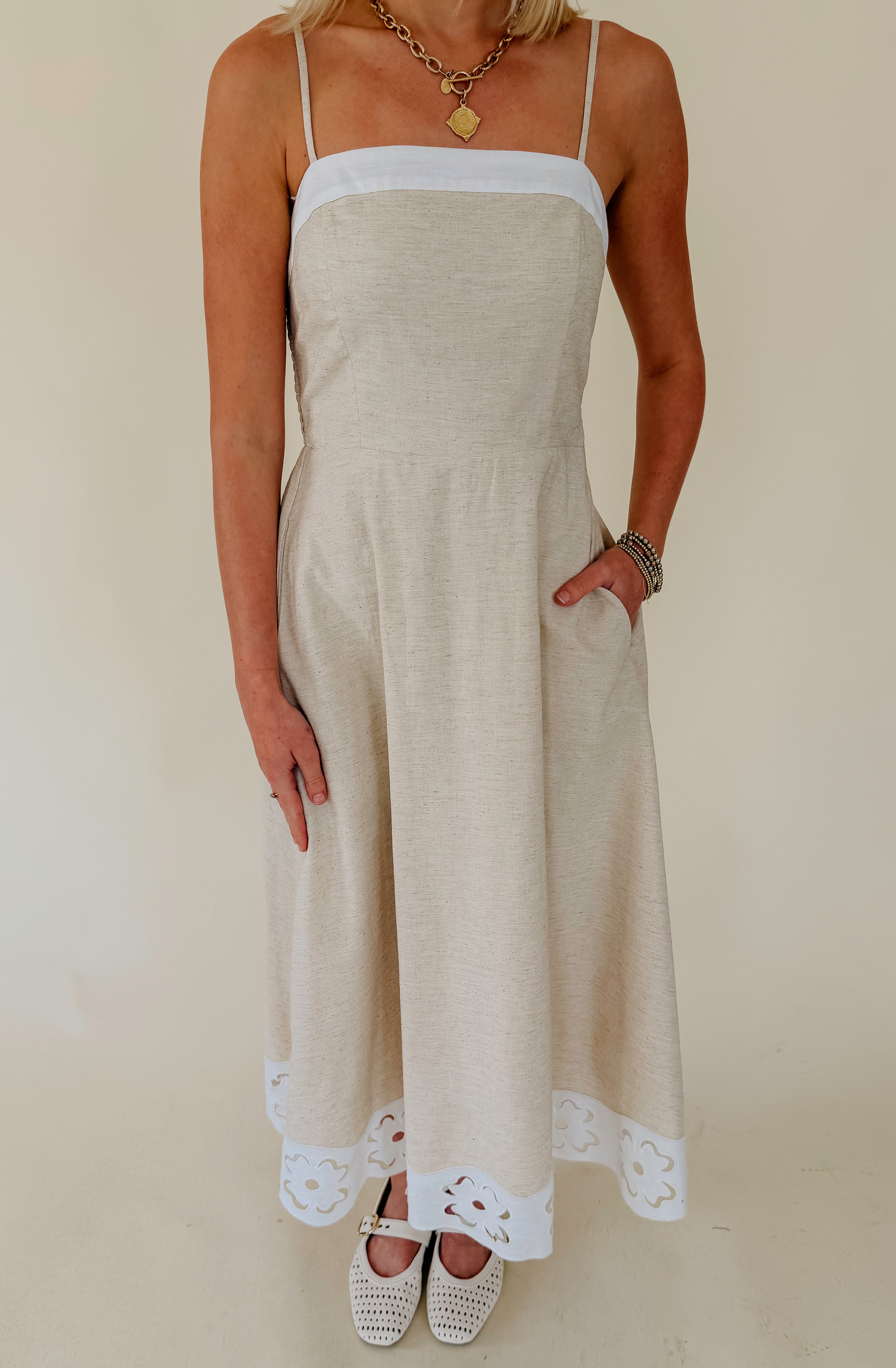 SPRING LINENS MIDI DRESS
