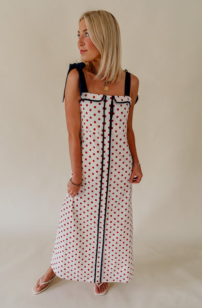 THE LILLIAN POLKA DOT MIDI DRESS