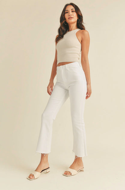 JUST BLACK CROP FLARE DENIM