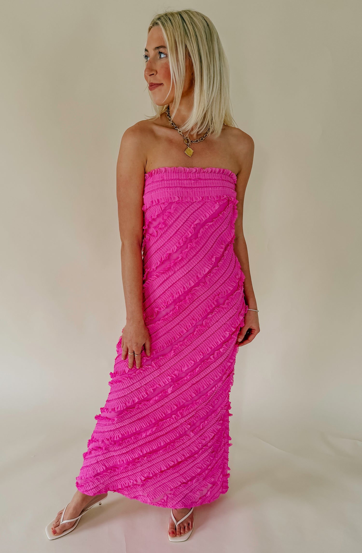 THE ISABELLA TEXTURED MIDI DRESS