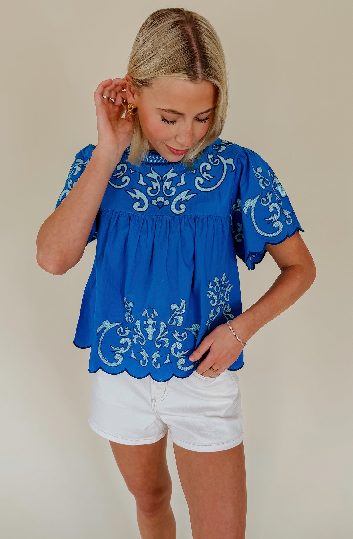 FOR FUN EMBROIDERED BLOUSE