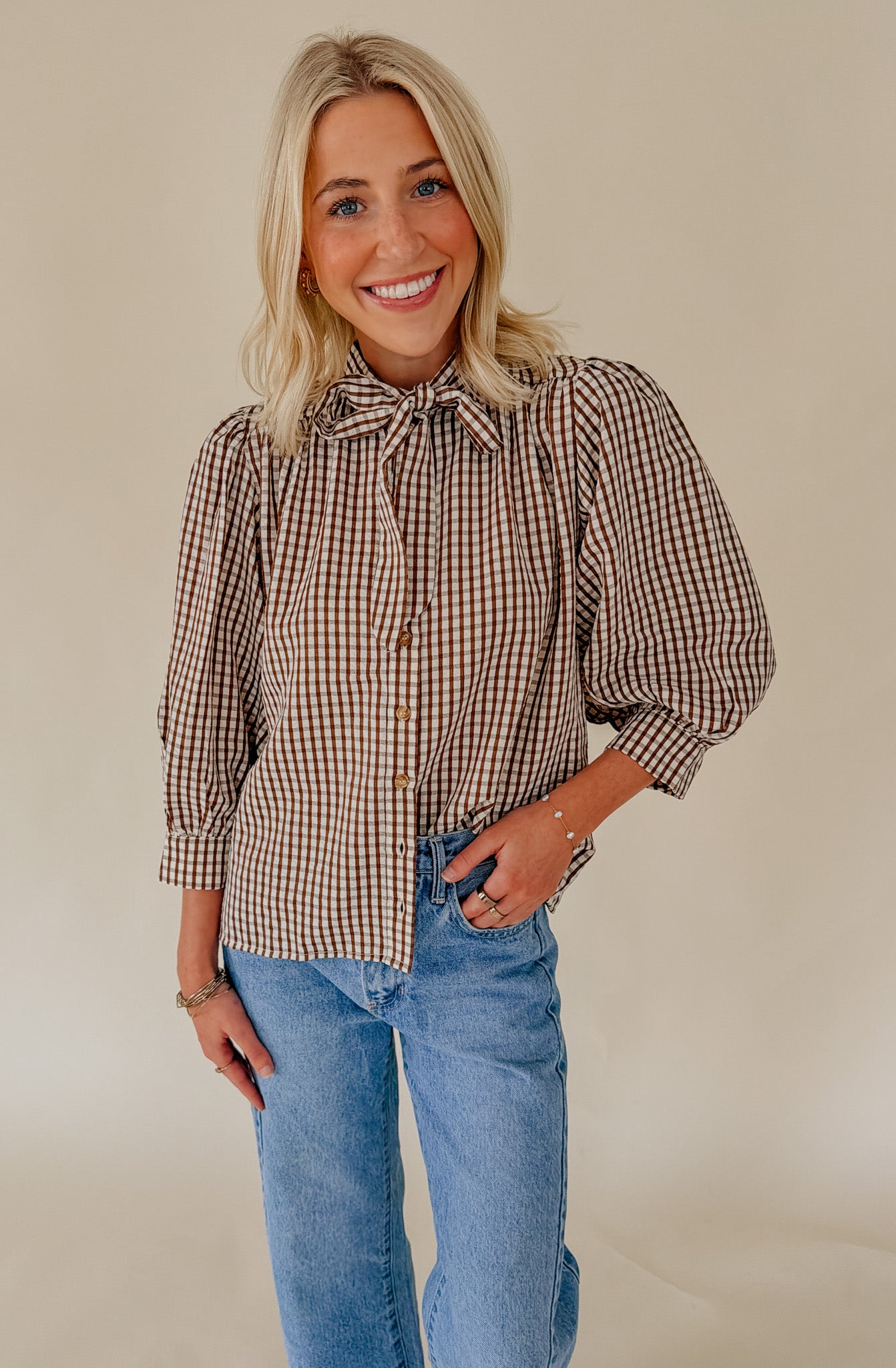 THE PENELOPE BOW BLOUSE