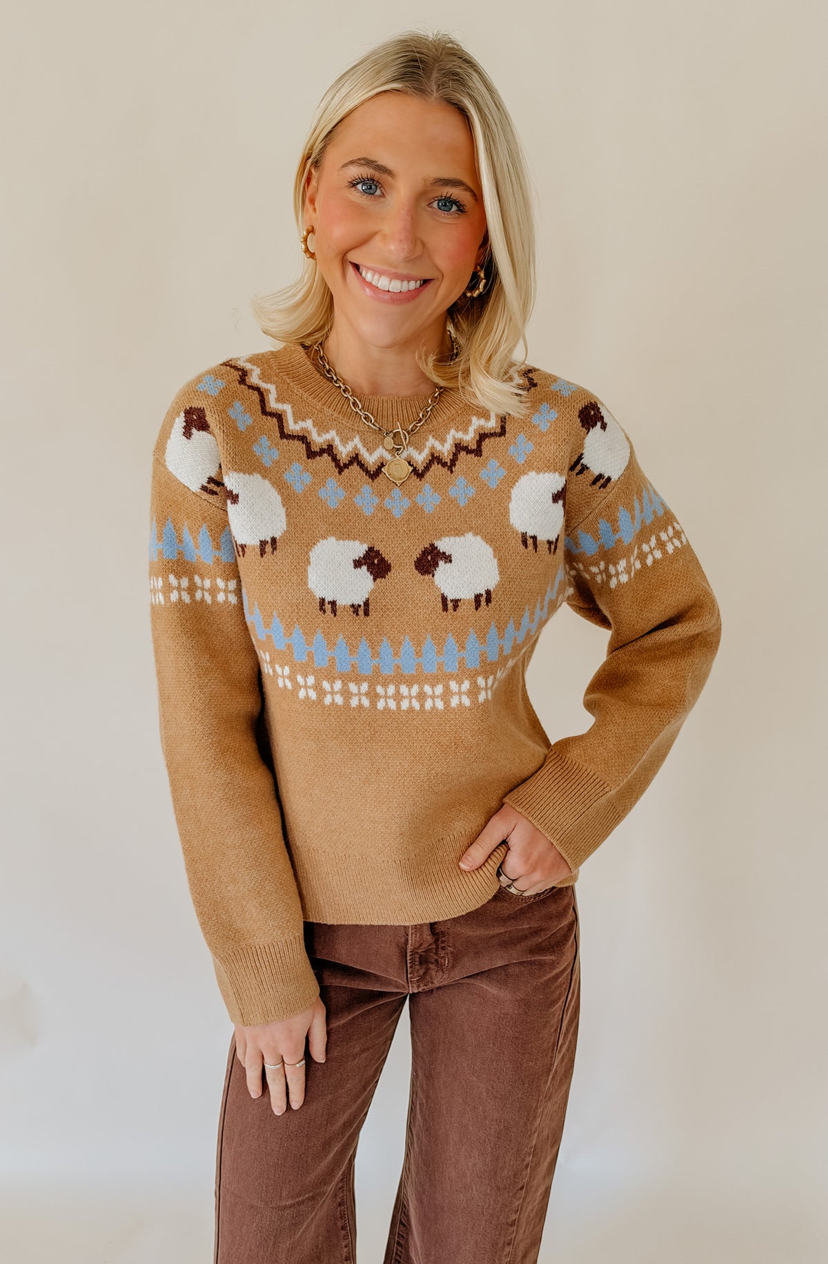 ENGLISH FACTORY SHEEP FAIR ISLE SWEATER