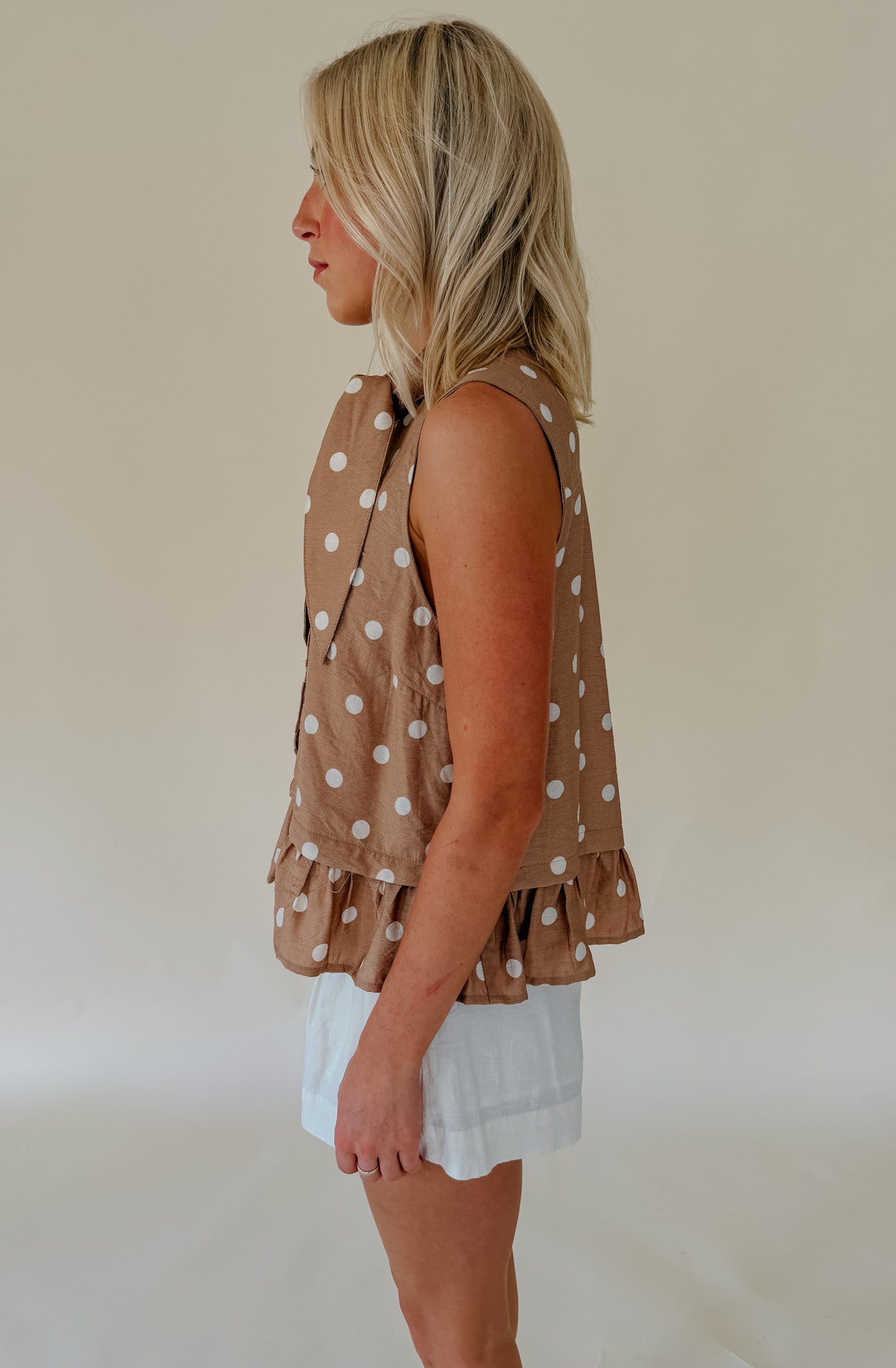 DOT YOUR AVERAGE TIE BLOUSE