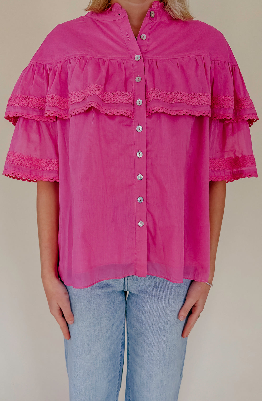 BRUNCH TIME BUTTONED BLOUSE