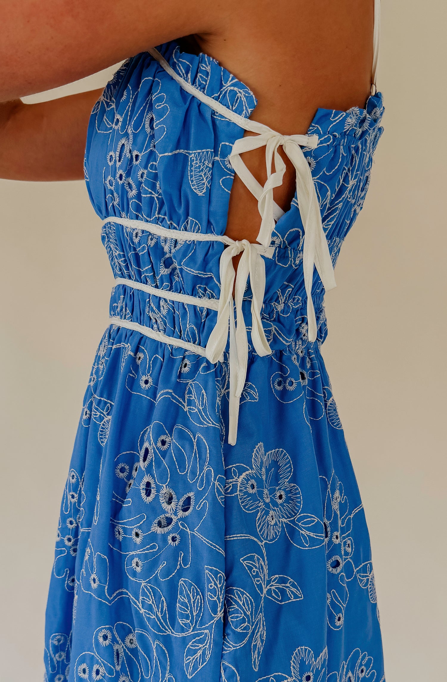 OCEAN EYES EMBROIDERED MIDI