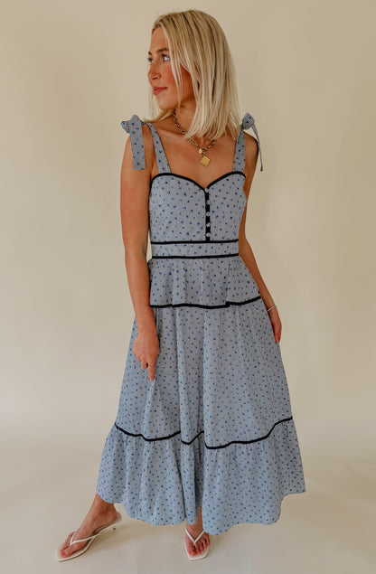 ON THE CONTRAST MIDI DRESS