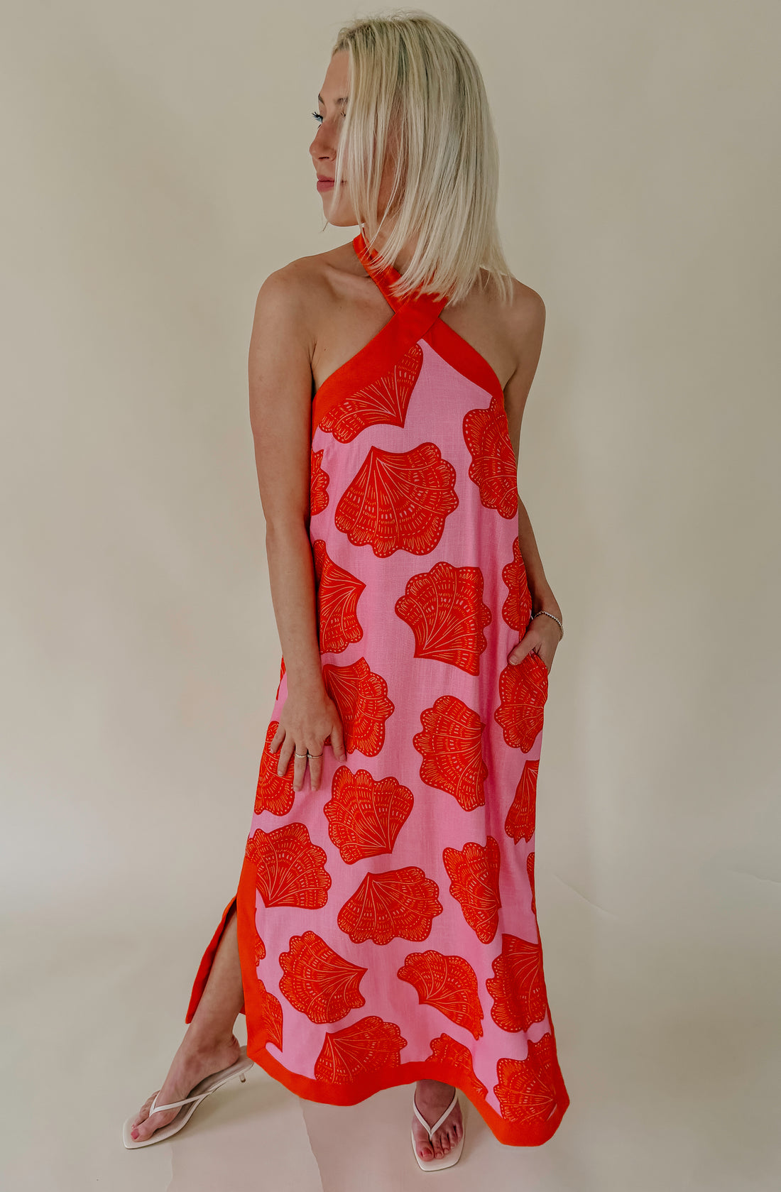 SEASHELL CITY HALTER MAXI