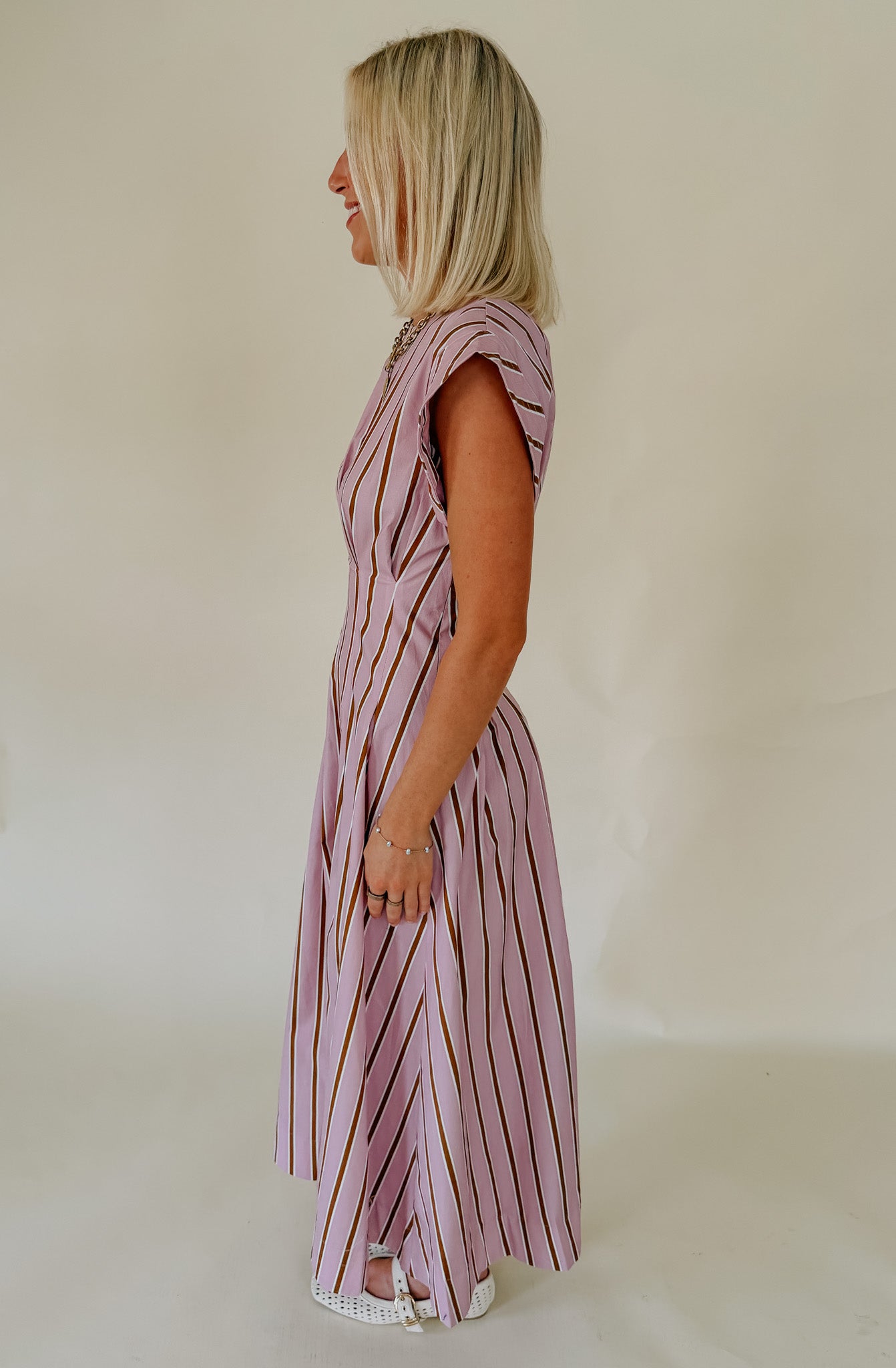 THE ONE OF A KIND POPLIN BLEND MIDI DRESS