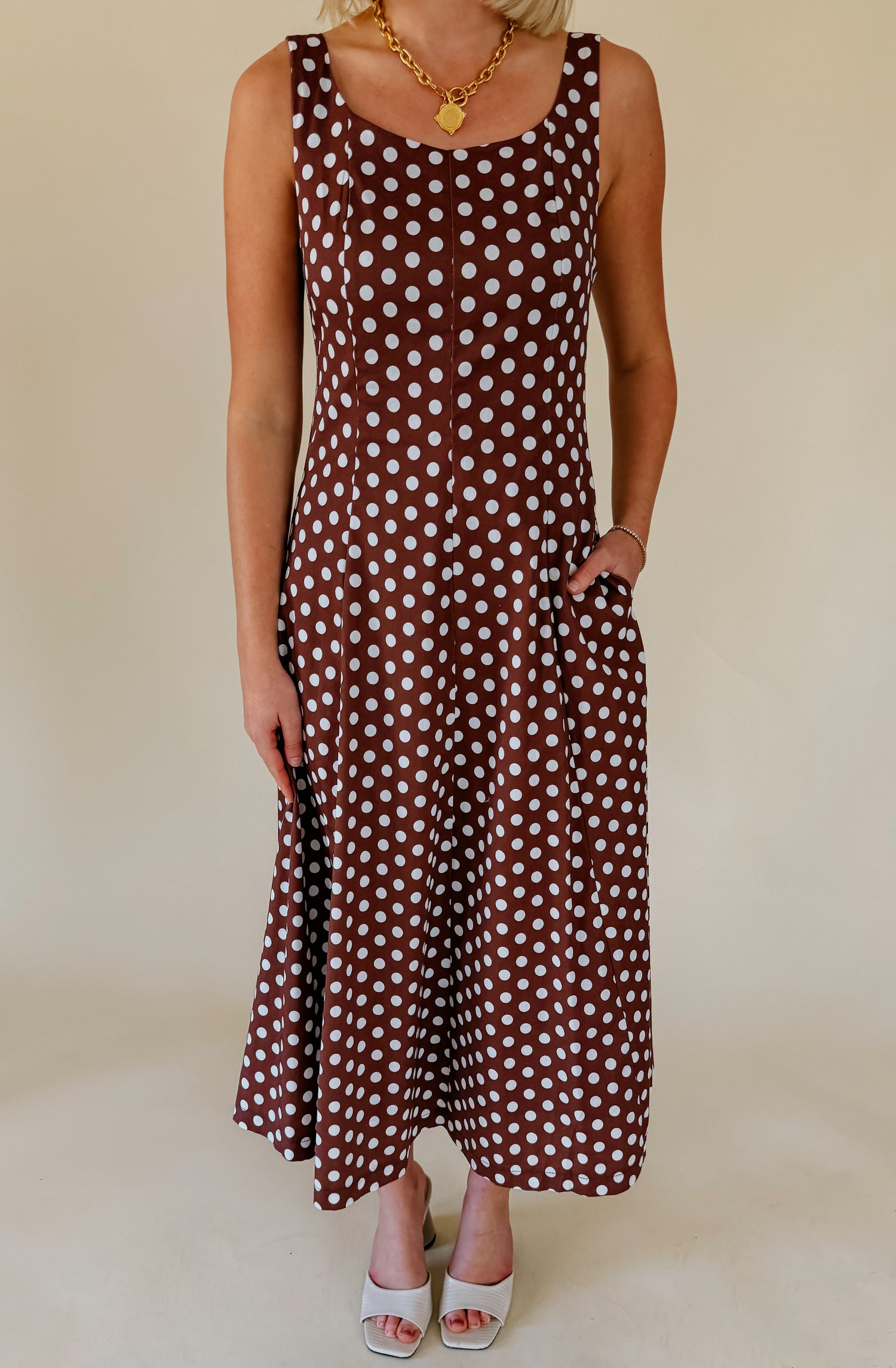 ON THE DOTTED LINE MIDI DRESS