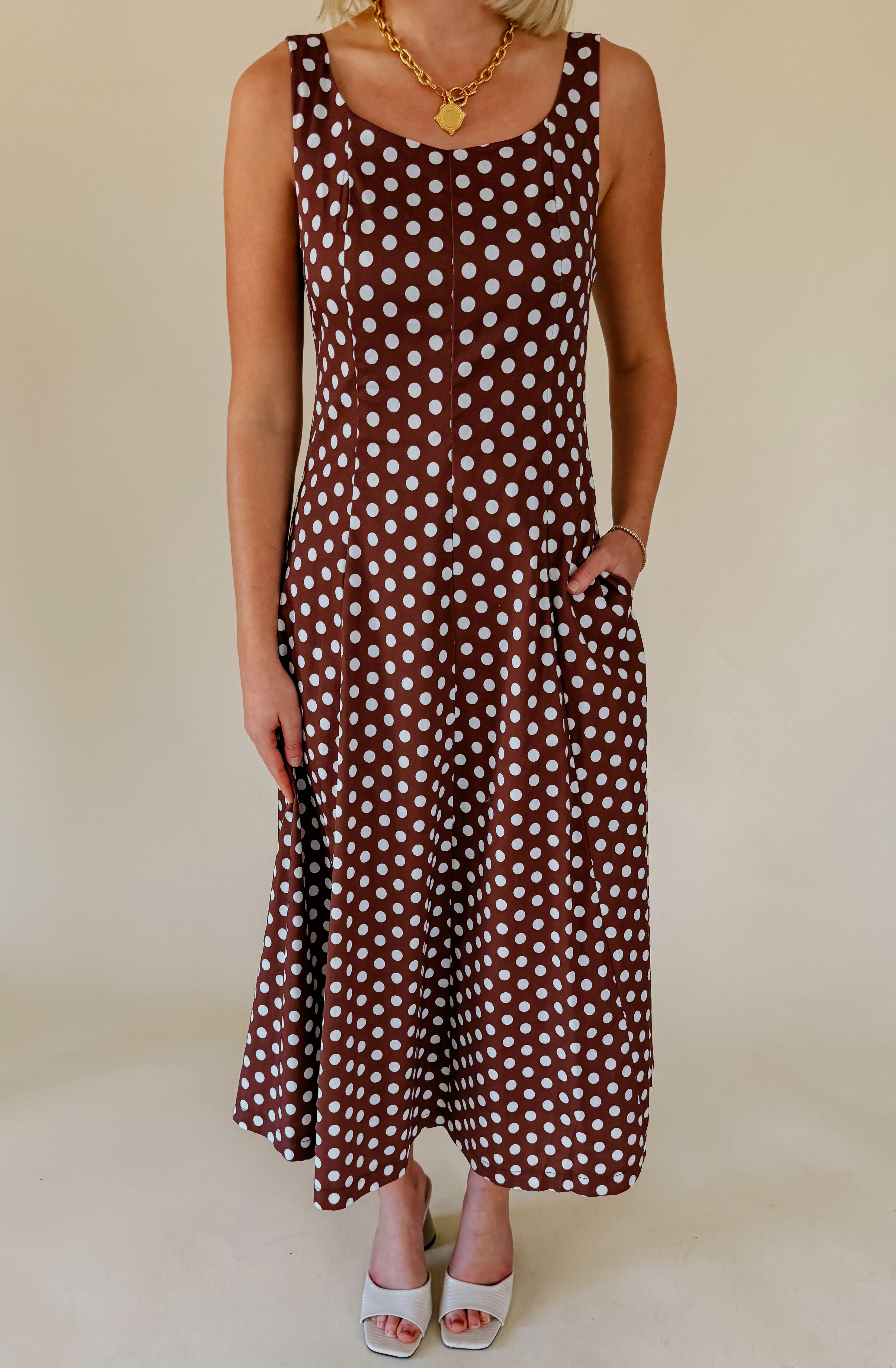 ON THE DOTTED LINE MIDI DRESS
