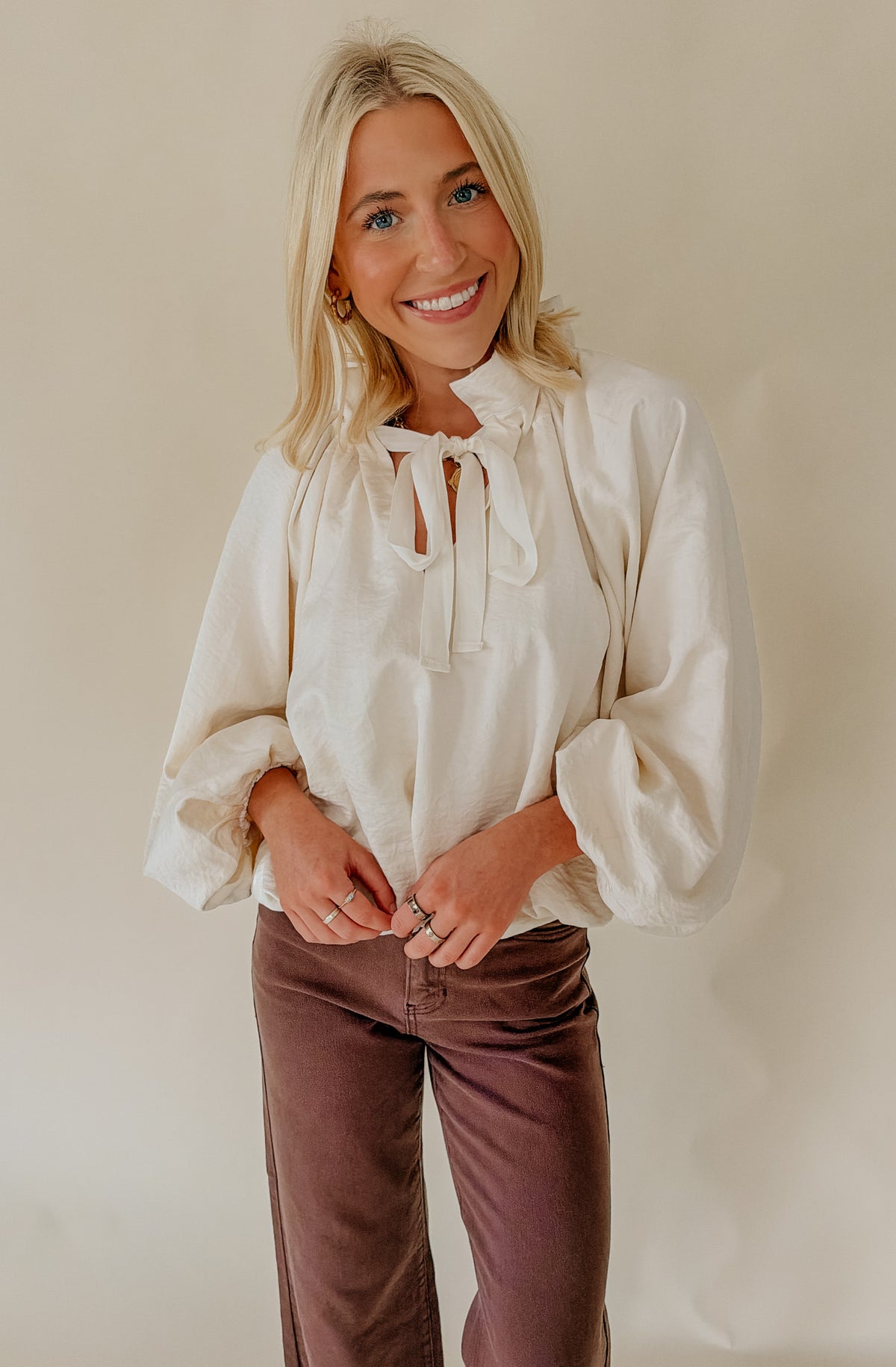 THE ALLY TIE FRONT BLOUSE