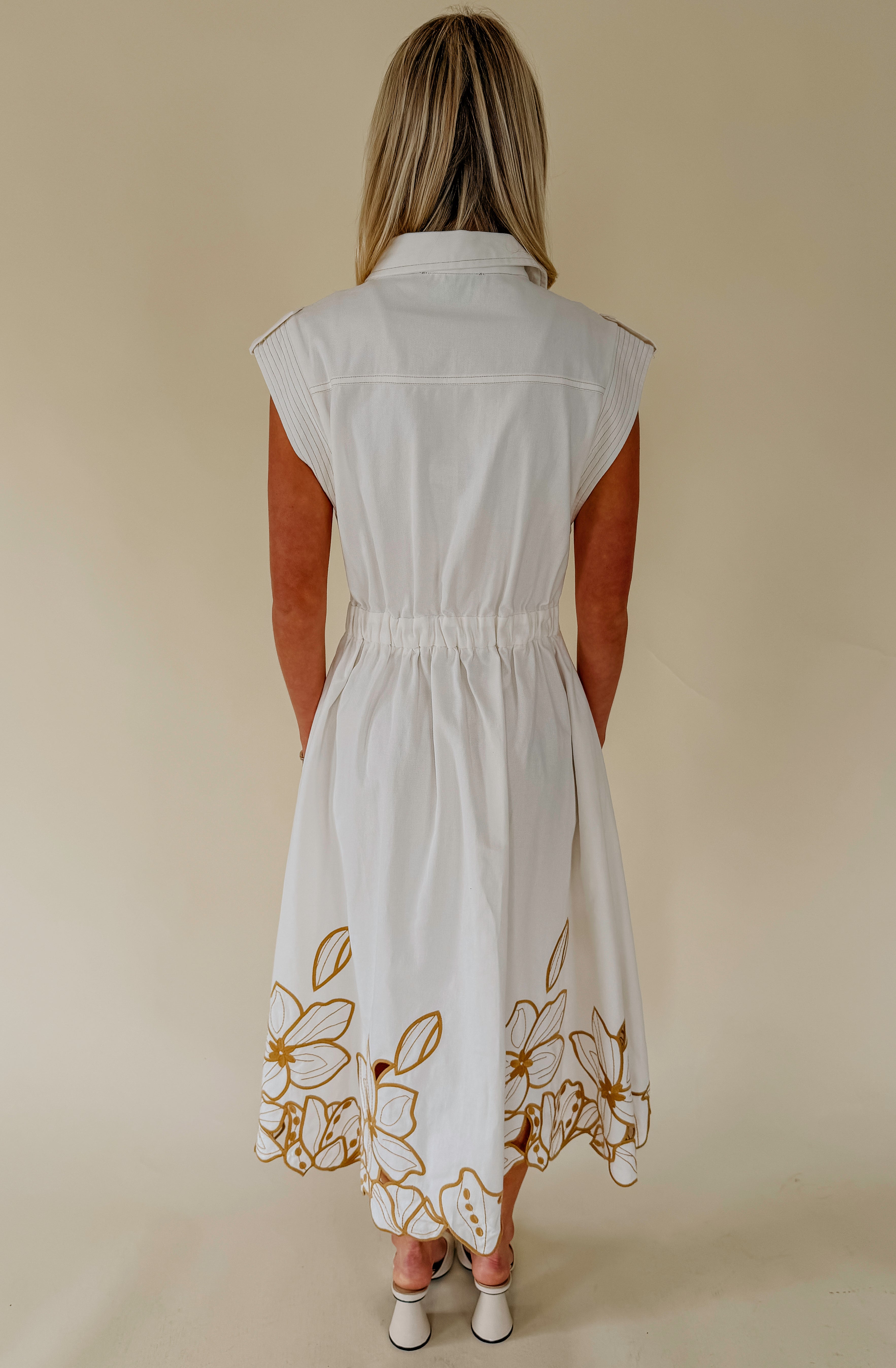 BEACH YOU TO IT EMBROIDERED MIDI