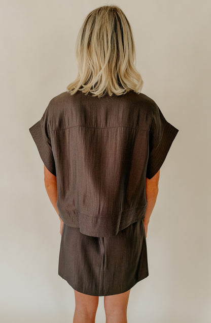 DIRTY MARTINI BUTTONED CROPPED BLOUSE