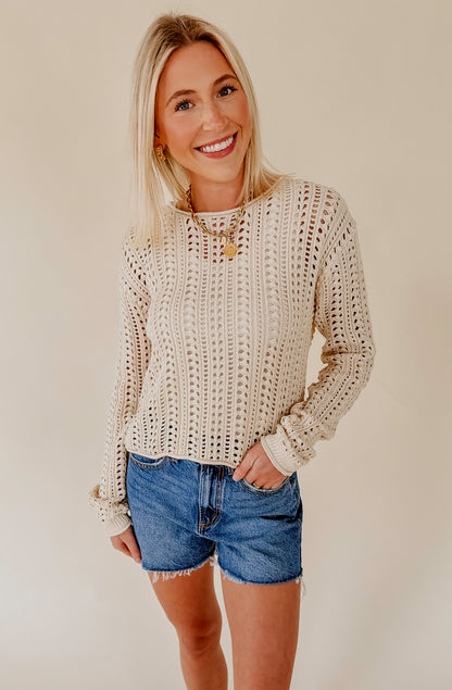 Z SUPPLY UPLAND CROCHET SWEATER