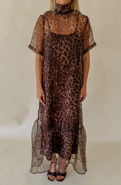 WILD ABOUT YOU SHEER LINED MAXI DRESS