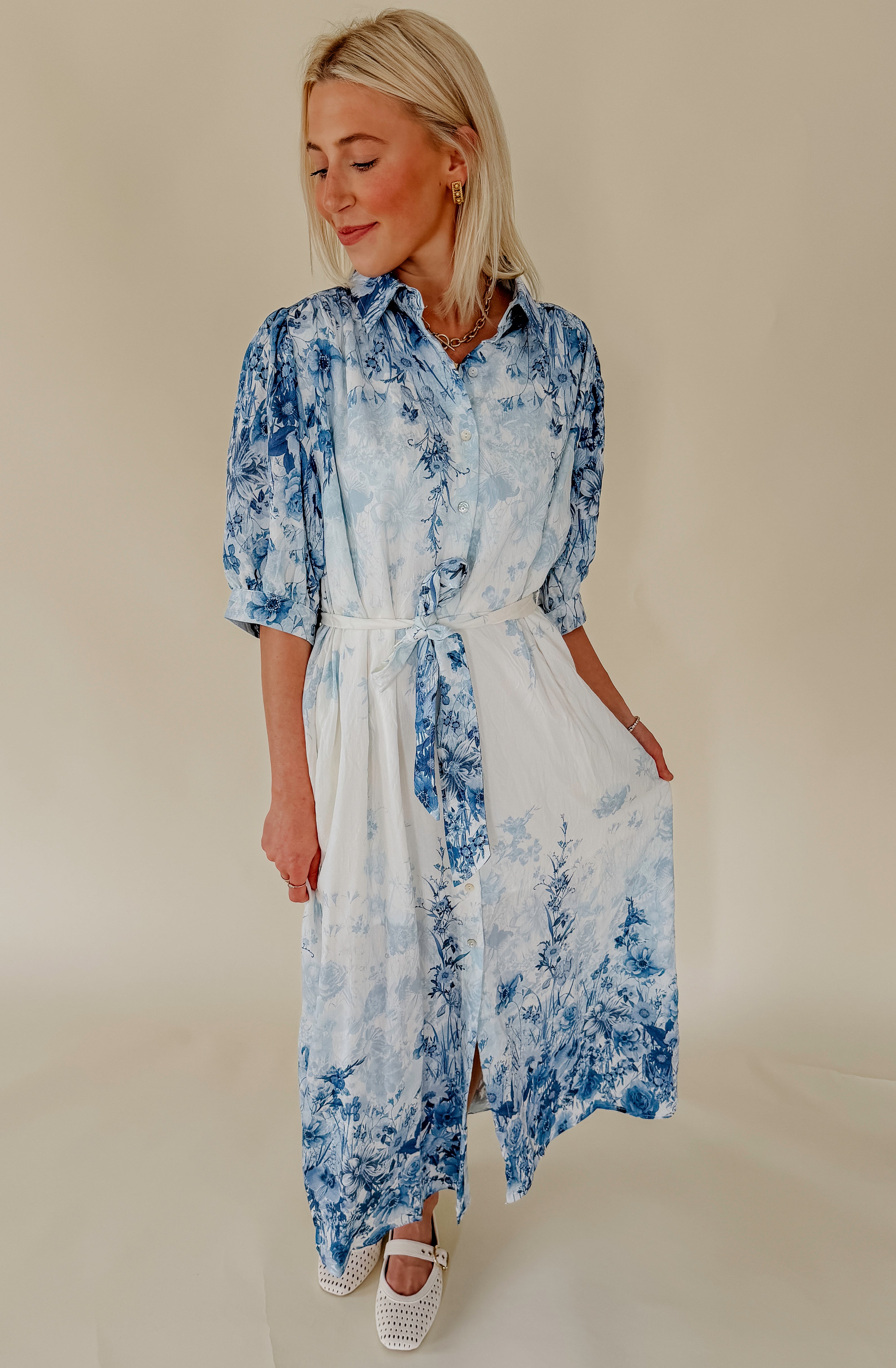 THE CAMERON BUTTONED MIDI DRESS