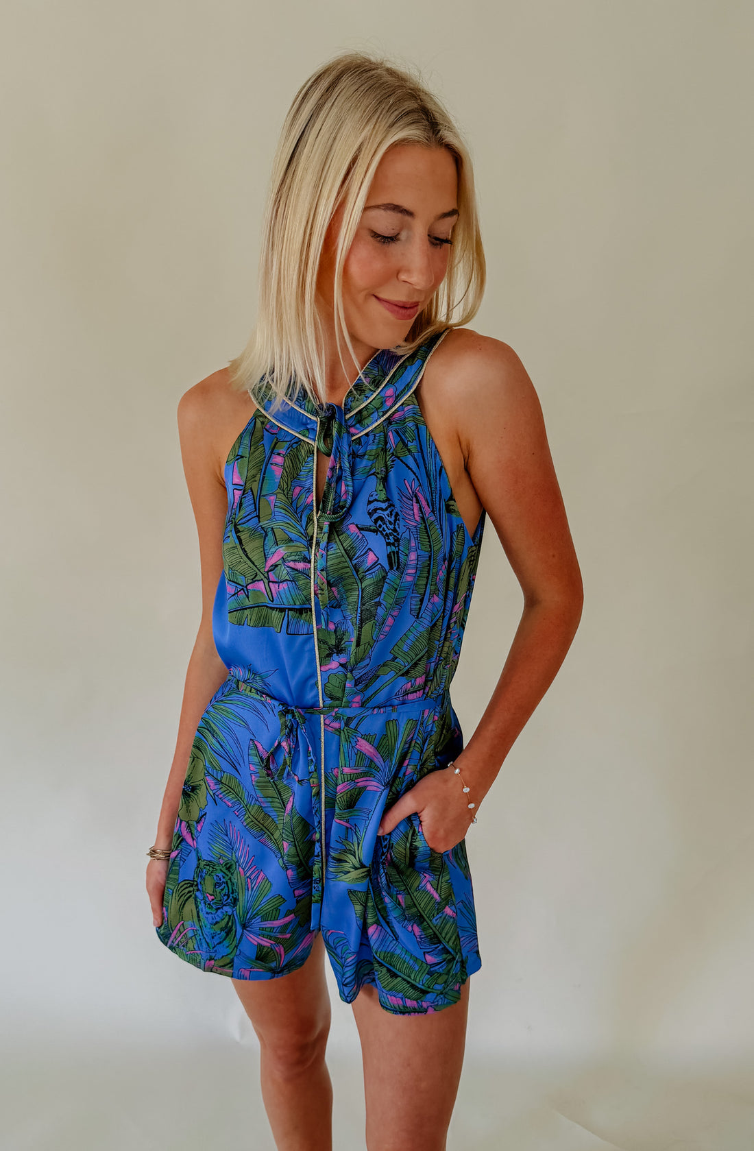 CIEBON SAINT TROPEZ TIE WAIST ROMPER