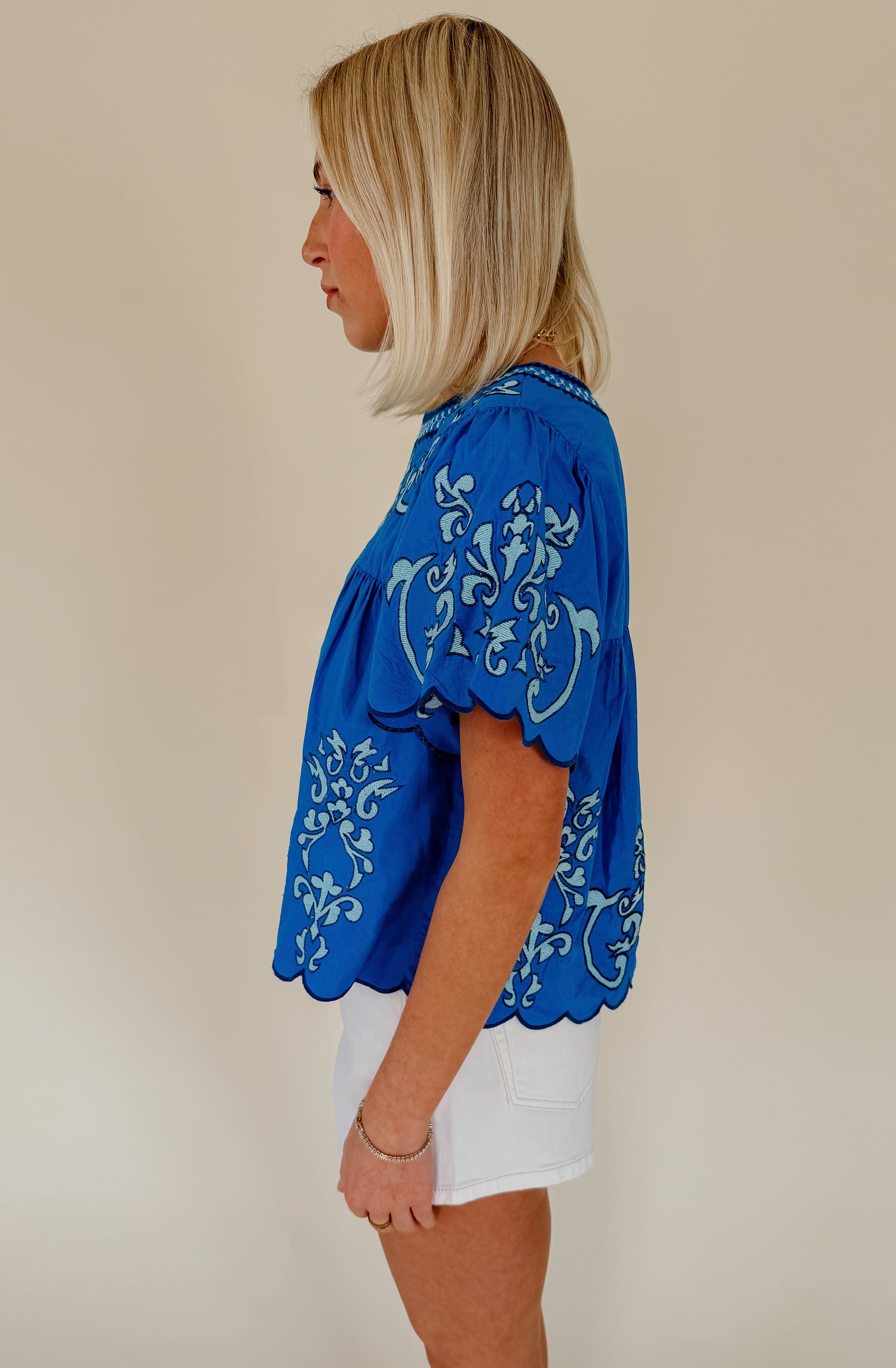 FOR FUN EMBROIDERED BLOUSE