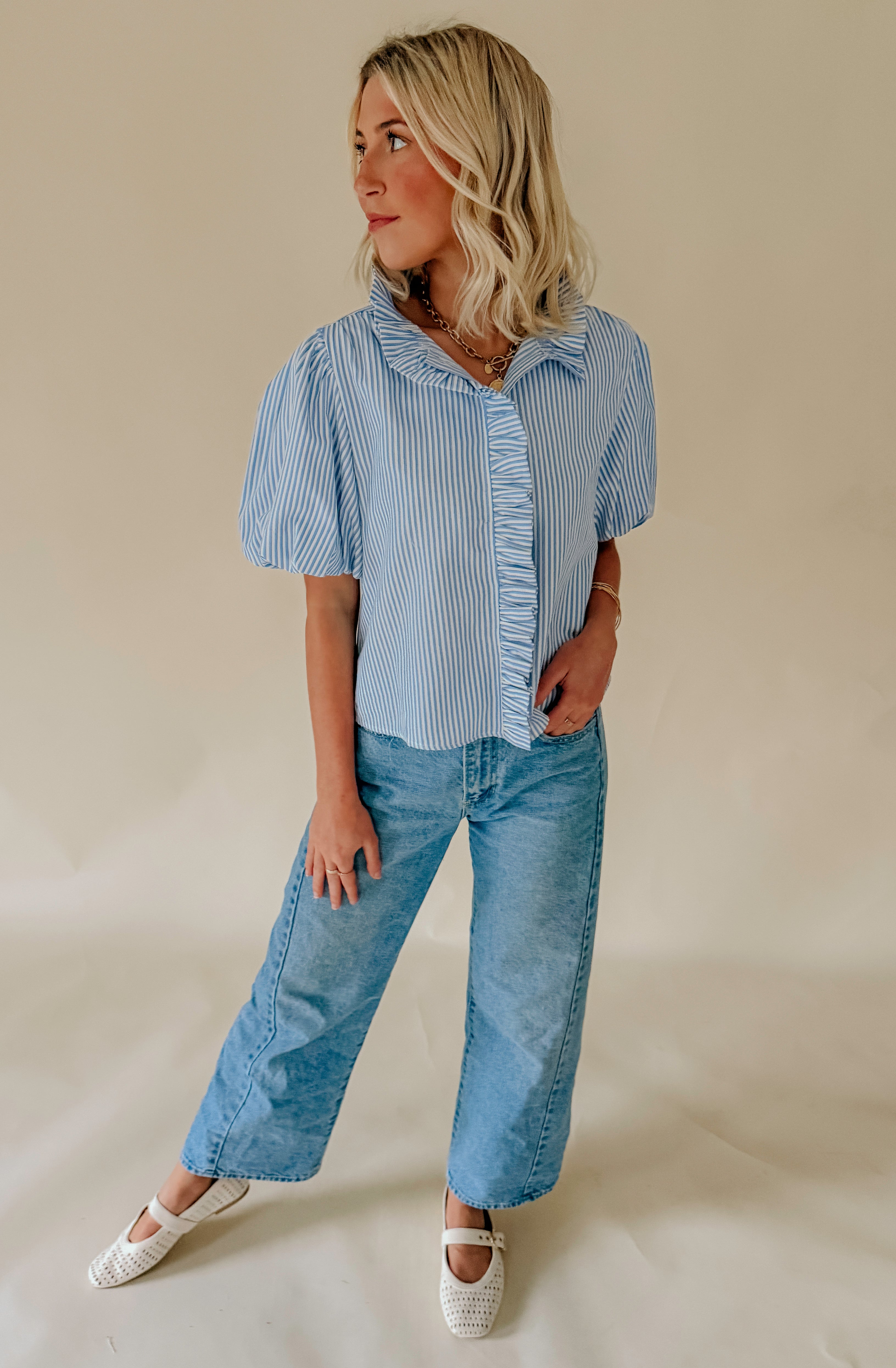 WHITE THIS WAY BLOUSE