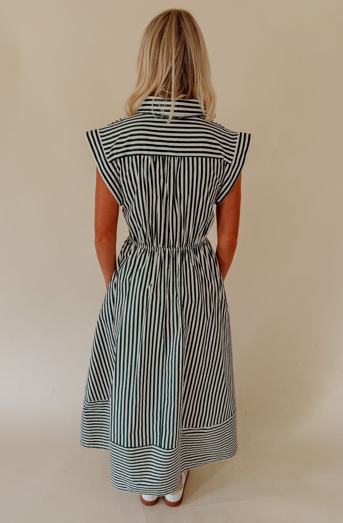 THE JANE STRIPED MIDI DRESS