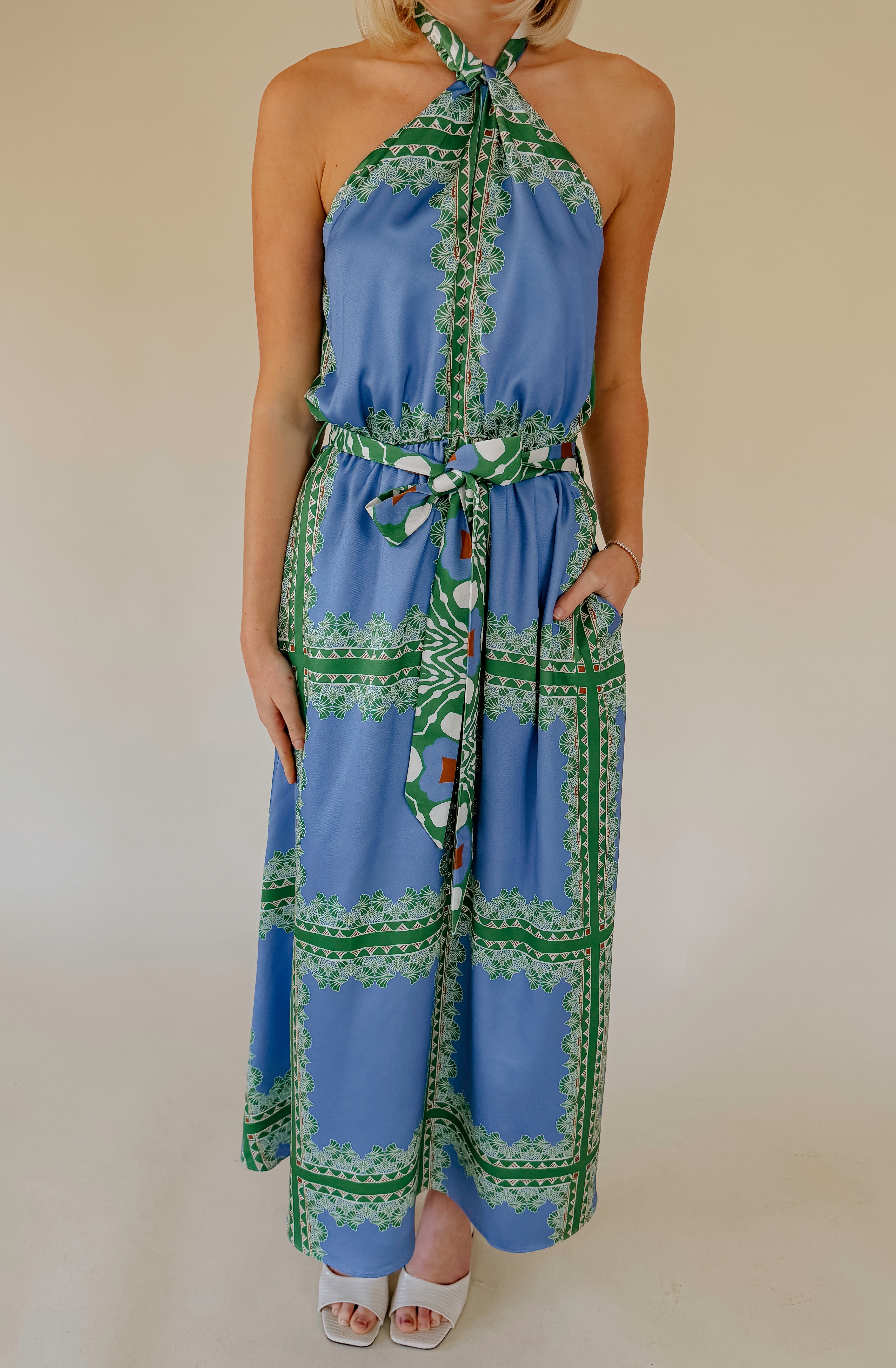 CIEBON LECHE HALTER DRESS