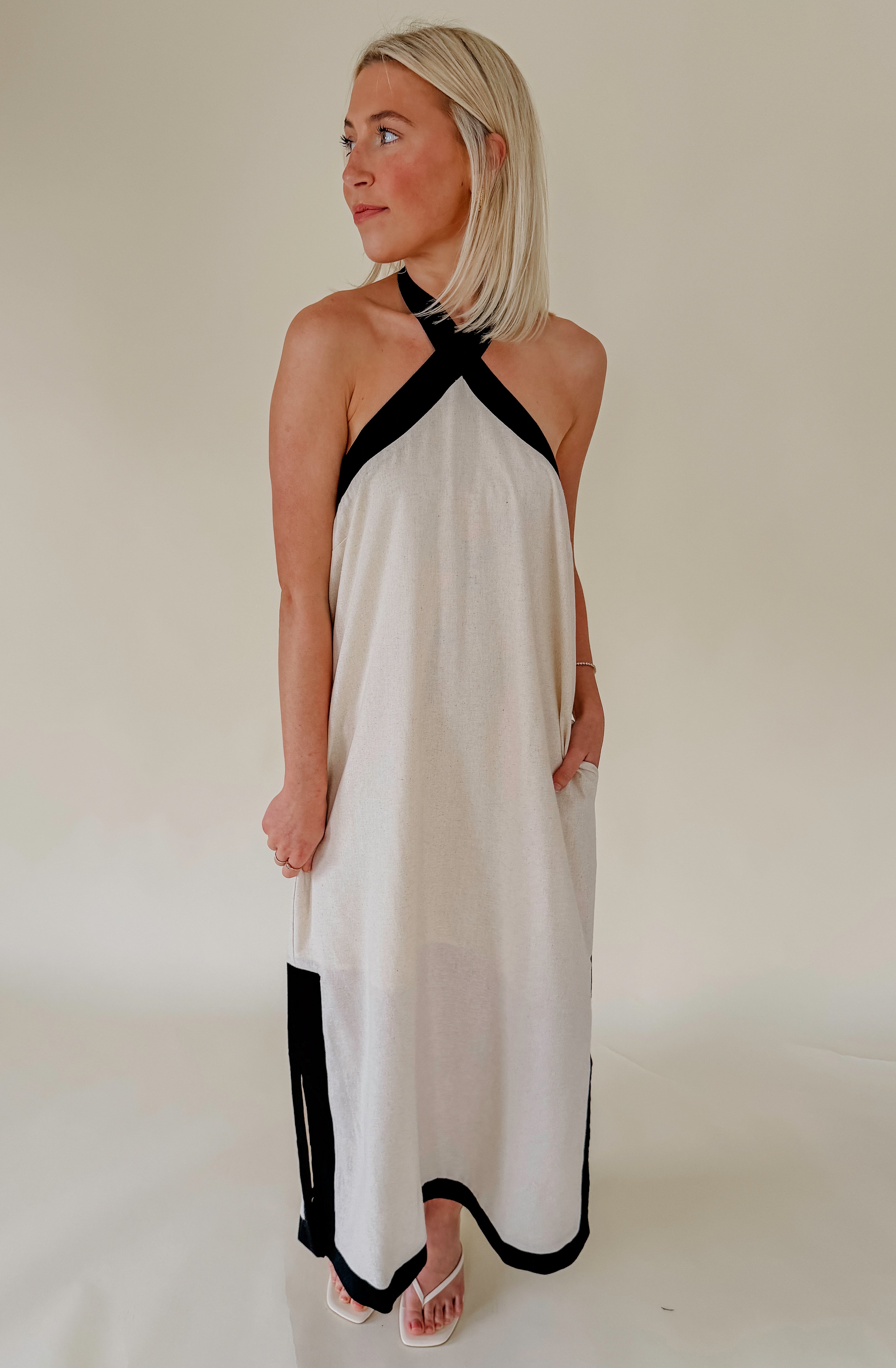 PUT A HALT TO IT MIDI DRESS