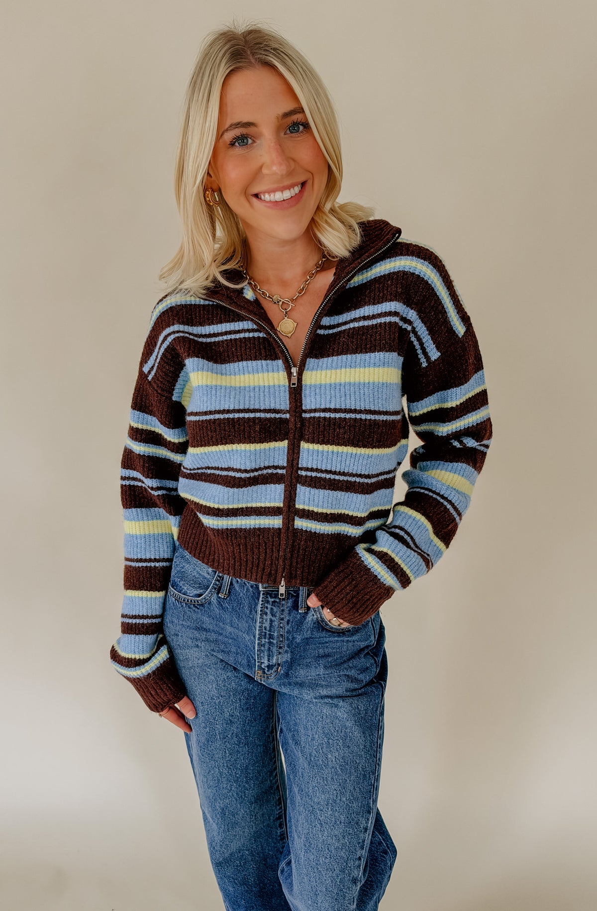 THE NICOLE ZIP UP SWEATER CARDIGAN