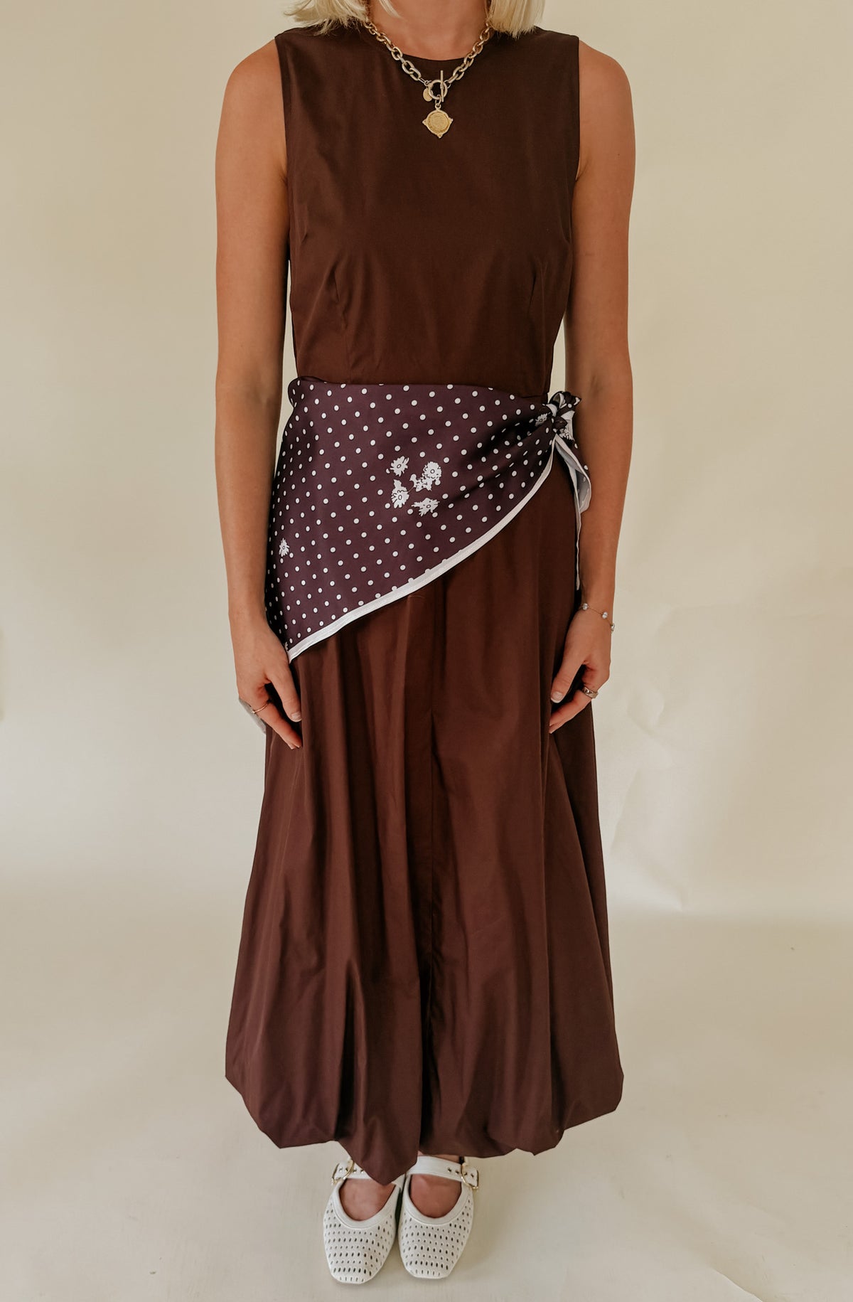 DOUBLED UP BANDANA MIDI DRESS