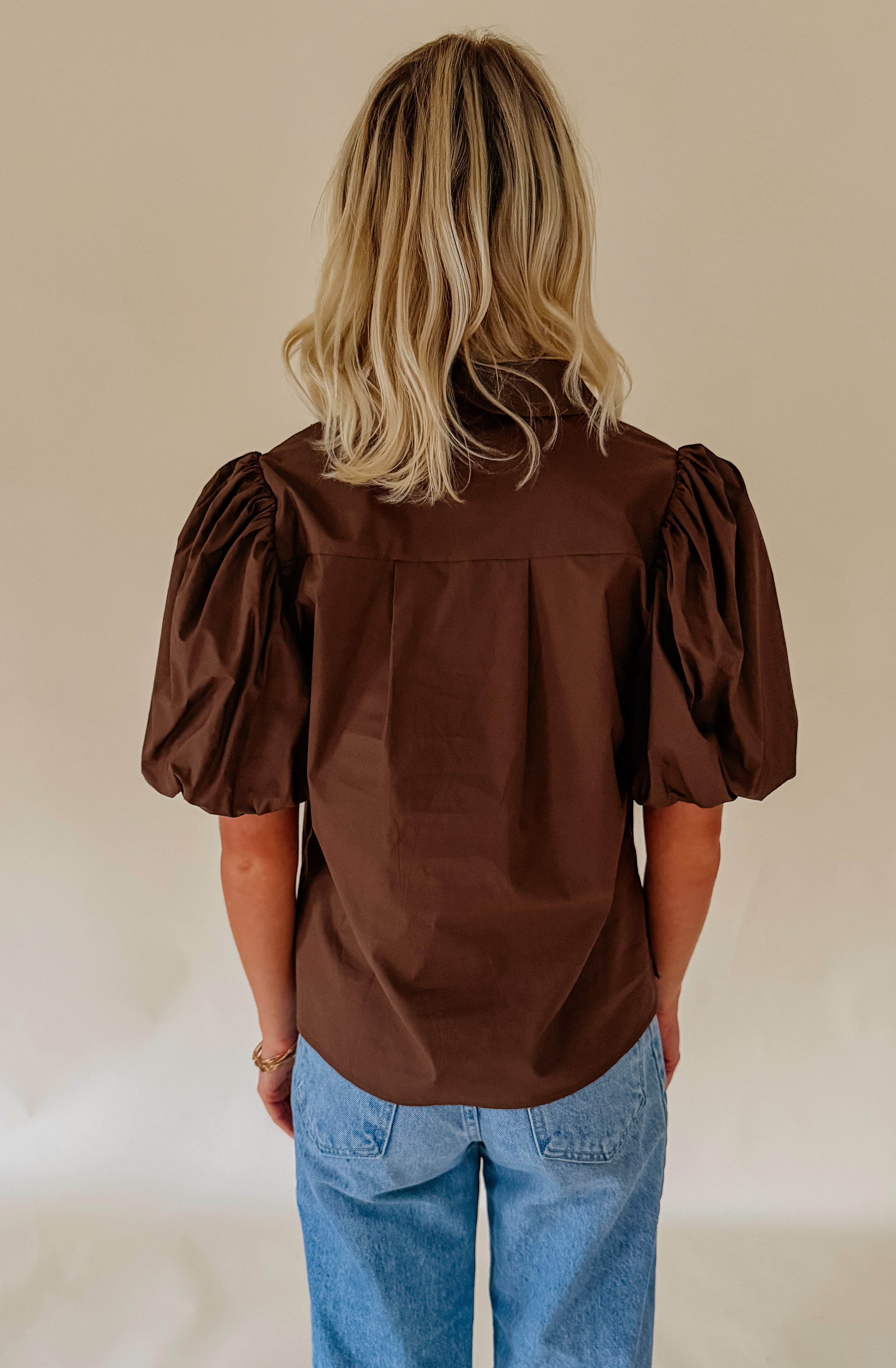 THE HARRIET POPLIN BLEND BLOUSE
