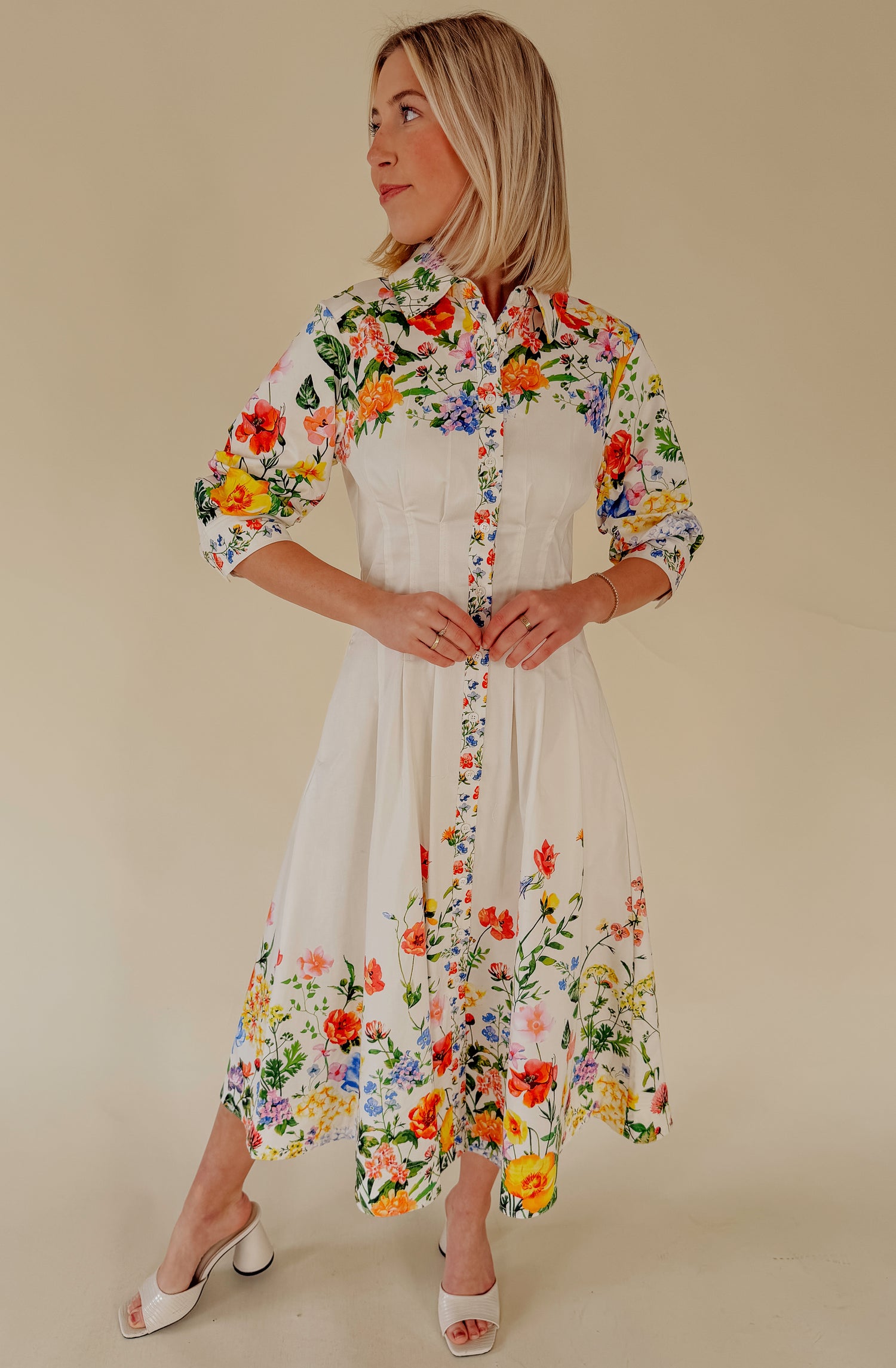 SHE DID THAT FLORAL MIDI DRESS