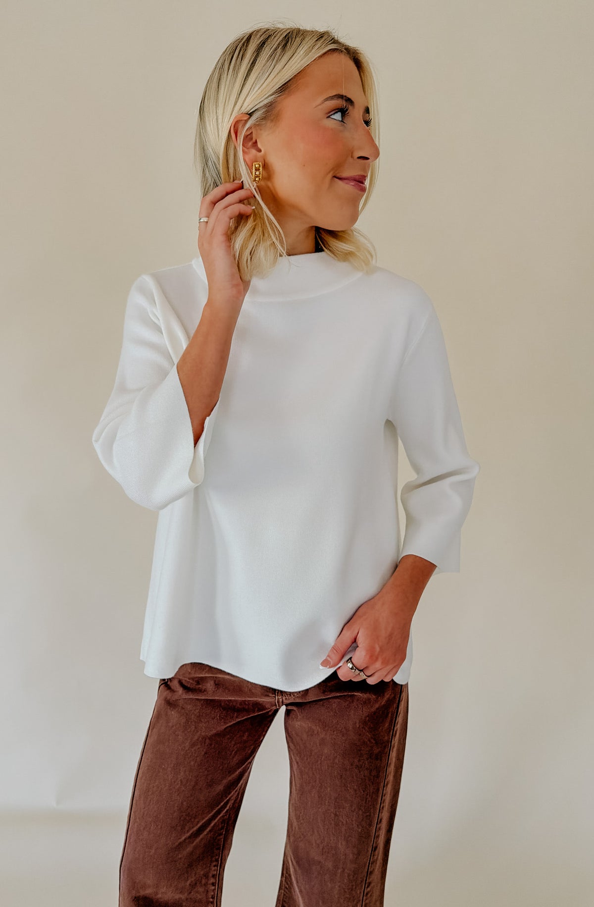YOUR NUMBER ONE MOCK NECK SWEATER