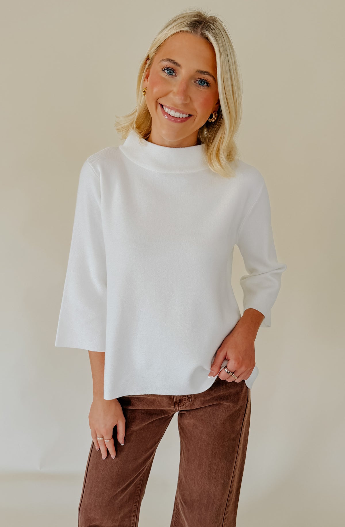 YOUR NUMBER ONE MOCK NECK SWEATER