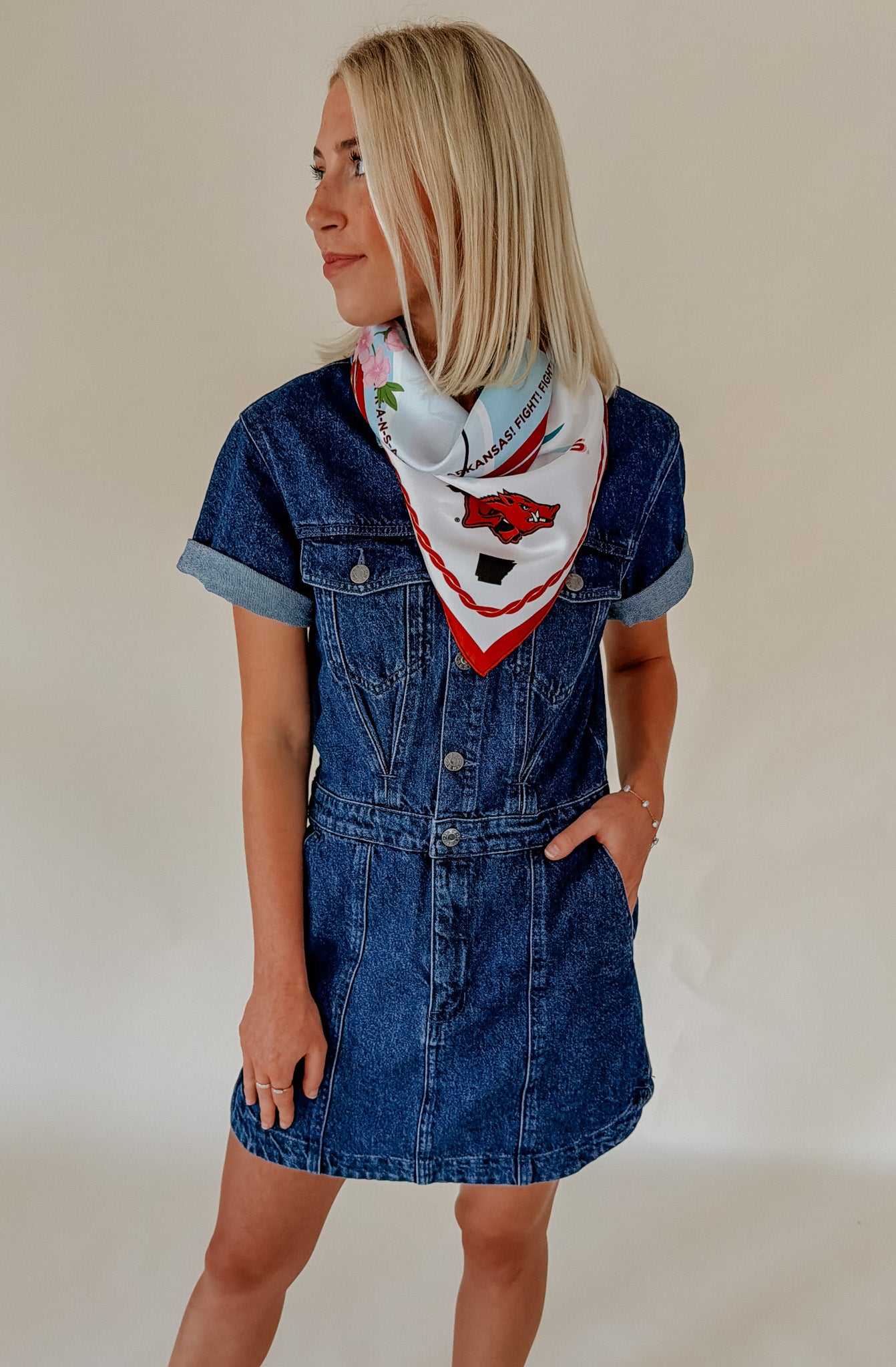 SATURDAY SILKS ARKANSAS RAZORBACKS MULTI-USE SCARF