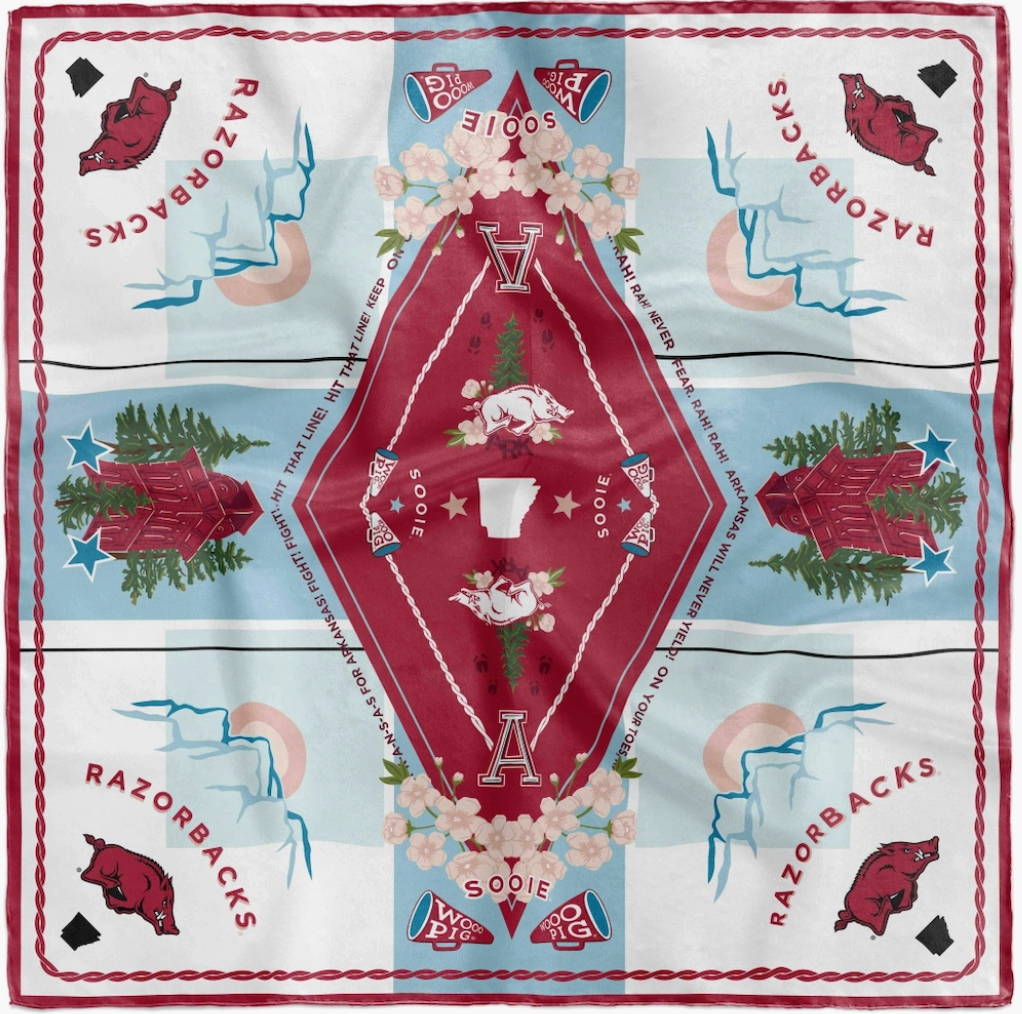 SATURDAY SILKS ARKANSAS RAZORBACKS MULTI-USE SCARF