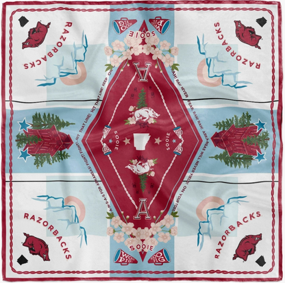 SATURDAY SILKS ARKANSAS RAZORBACKS MULTI-USE SCARF