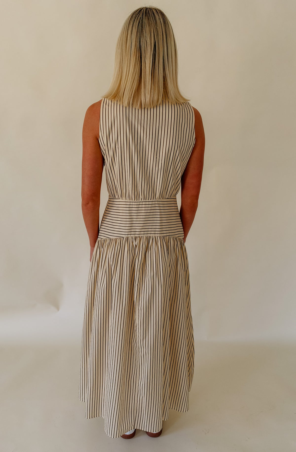 THE ESSENTIAL DROP WAIST MIDI DRESS