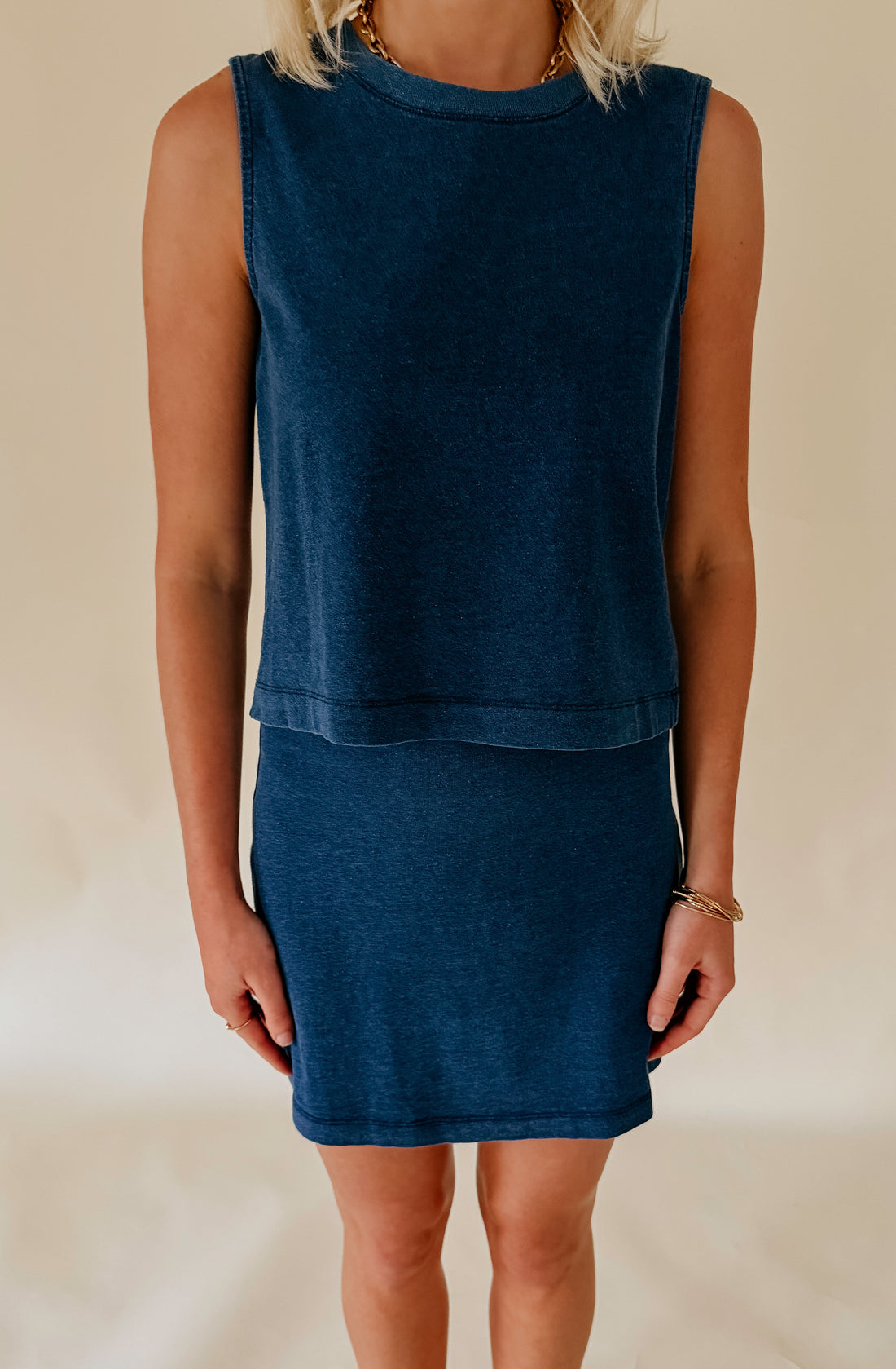 Z SUPPLY SLOANE JERSEY DENIM MUSCLE TOP